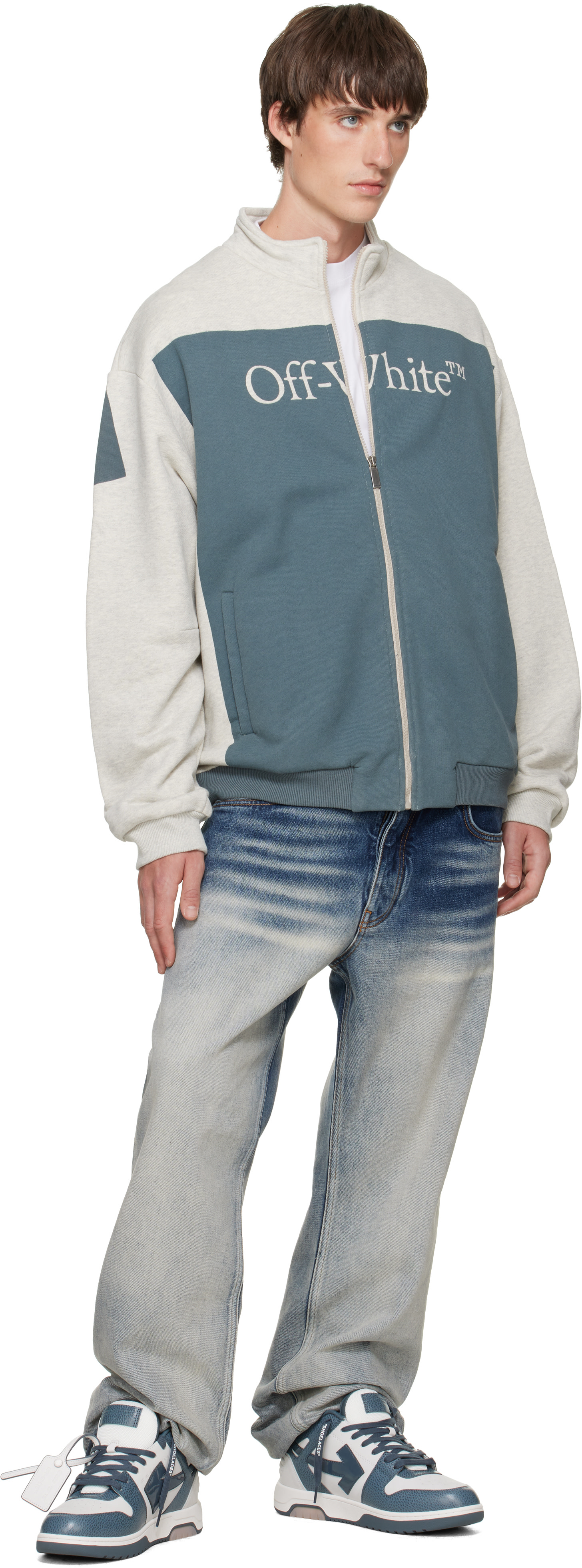 Off-White - Gray Negative Big Bookish Relax Track Jacket