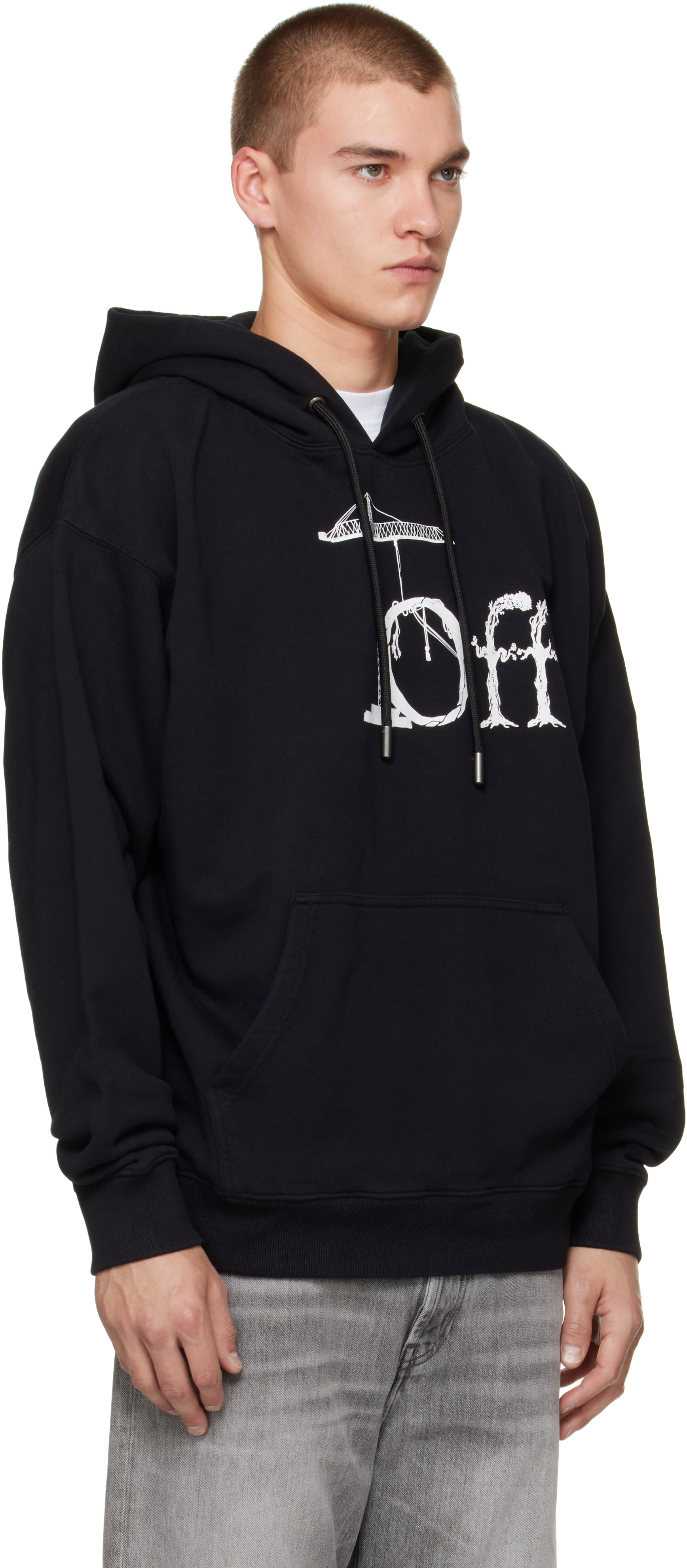 Off-White - Black Shared Logo Skate Hoodie
