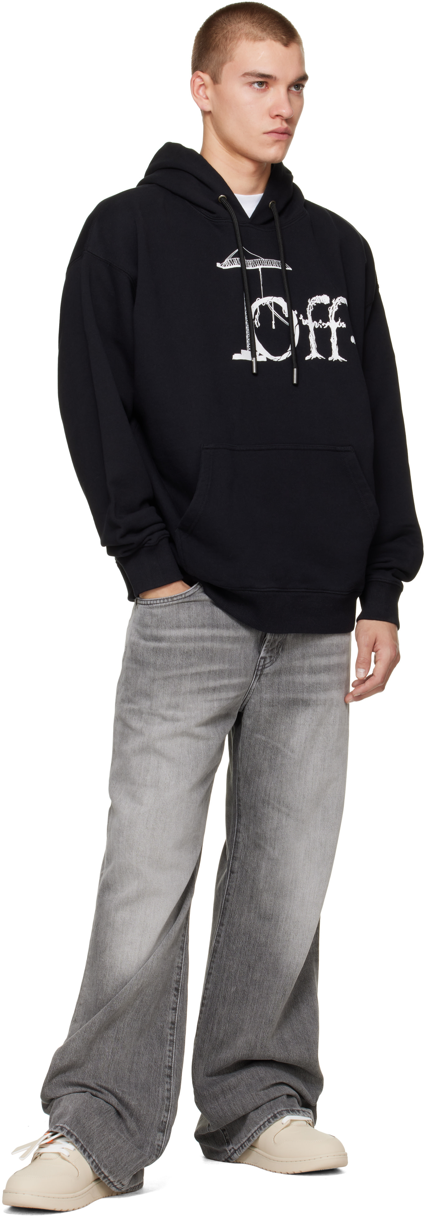Off-White - Black Shared Logo Skate Hoodie