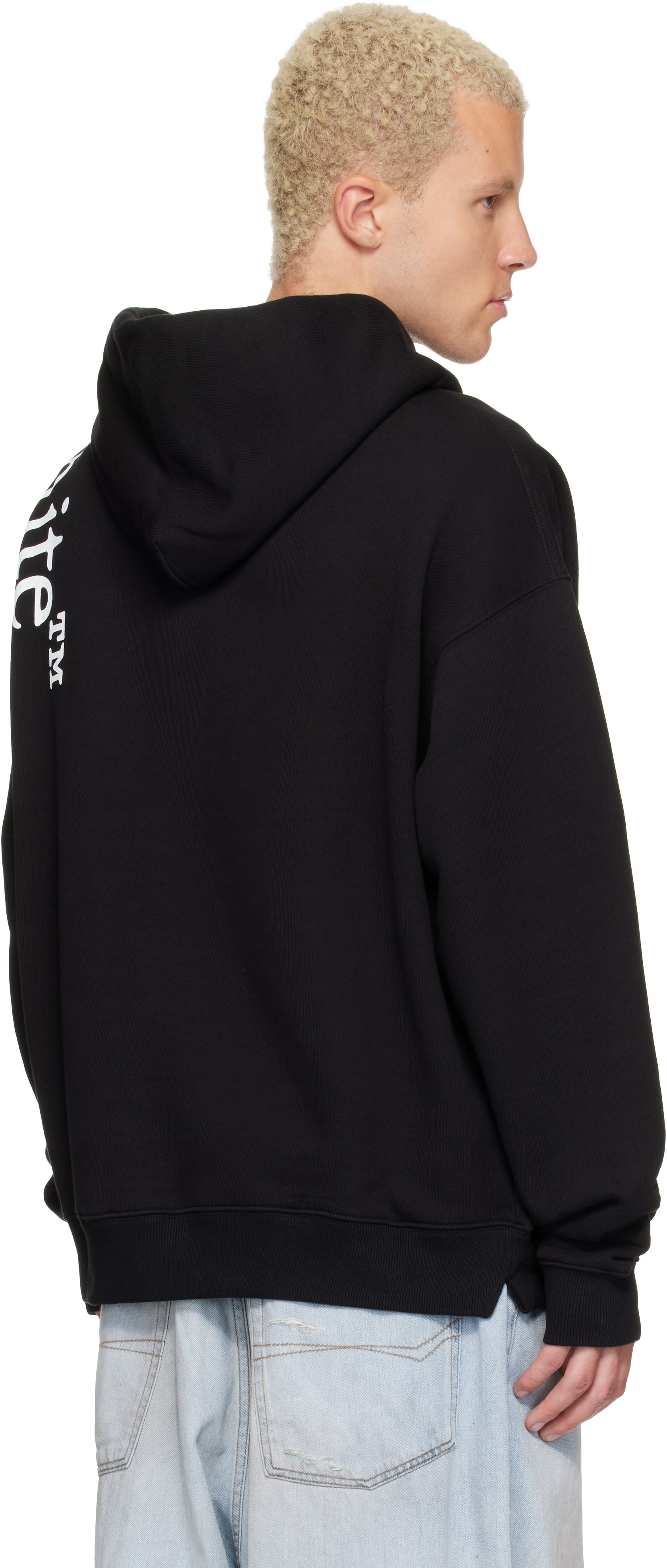 Off-White - Pull de planchiste à capuche noir à logo vertical