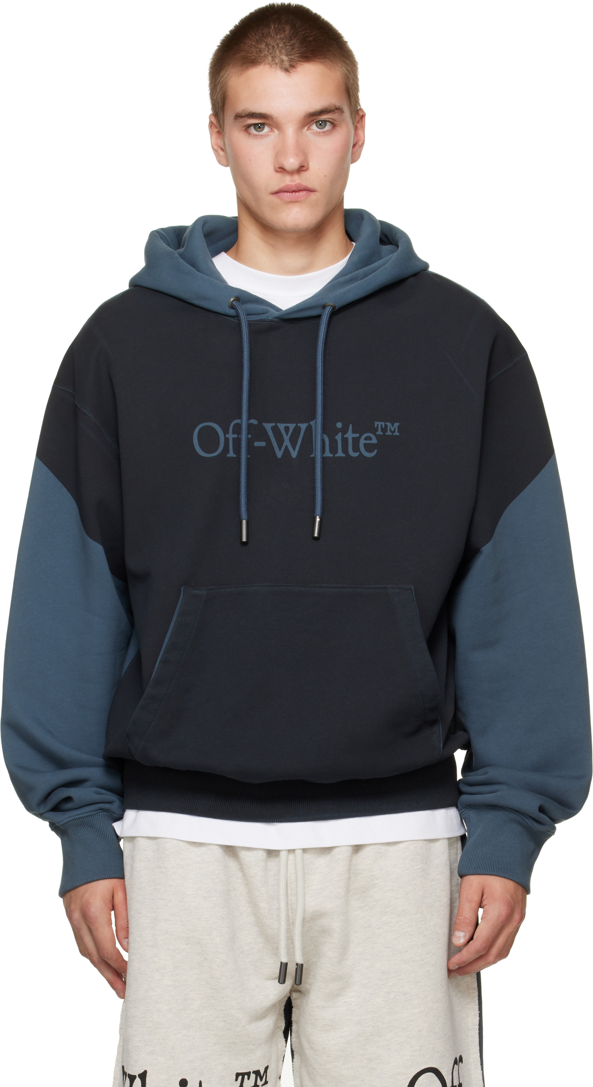Off-White - Blue Negative Big Bookish Regular Hoodie