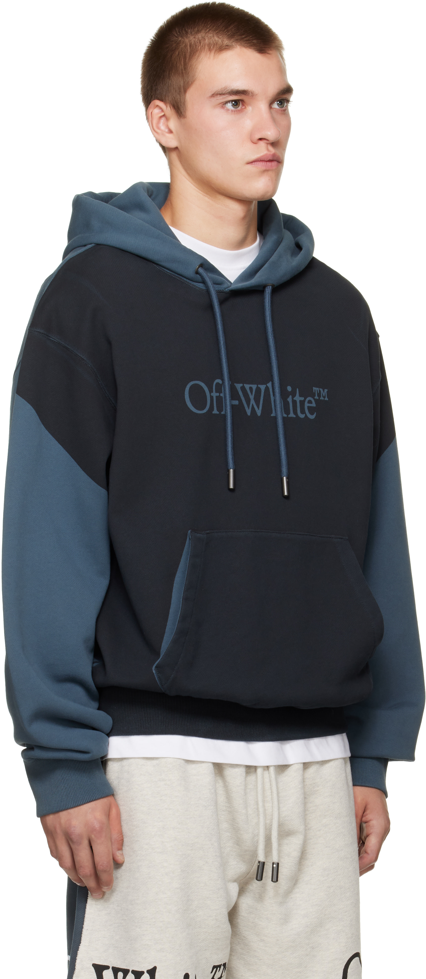 Off-White - Blue Negative Big Bookish Regular Hoodie