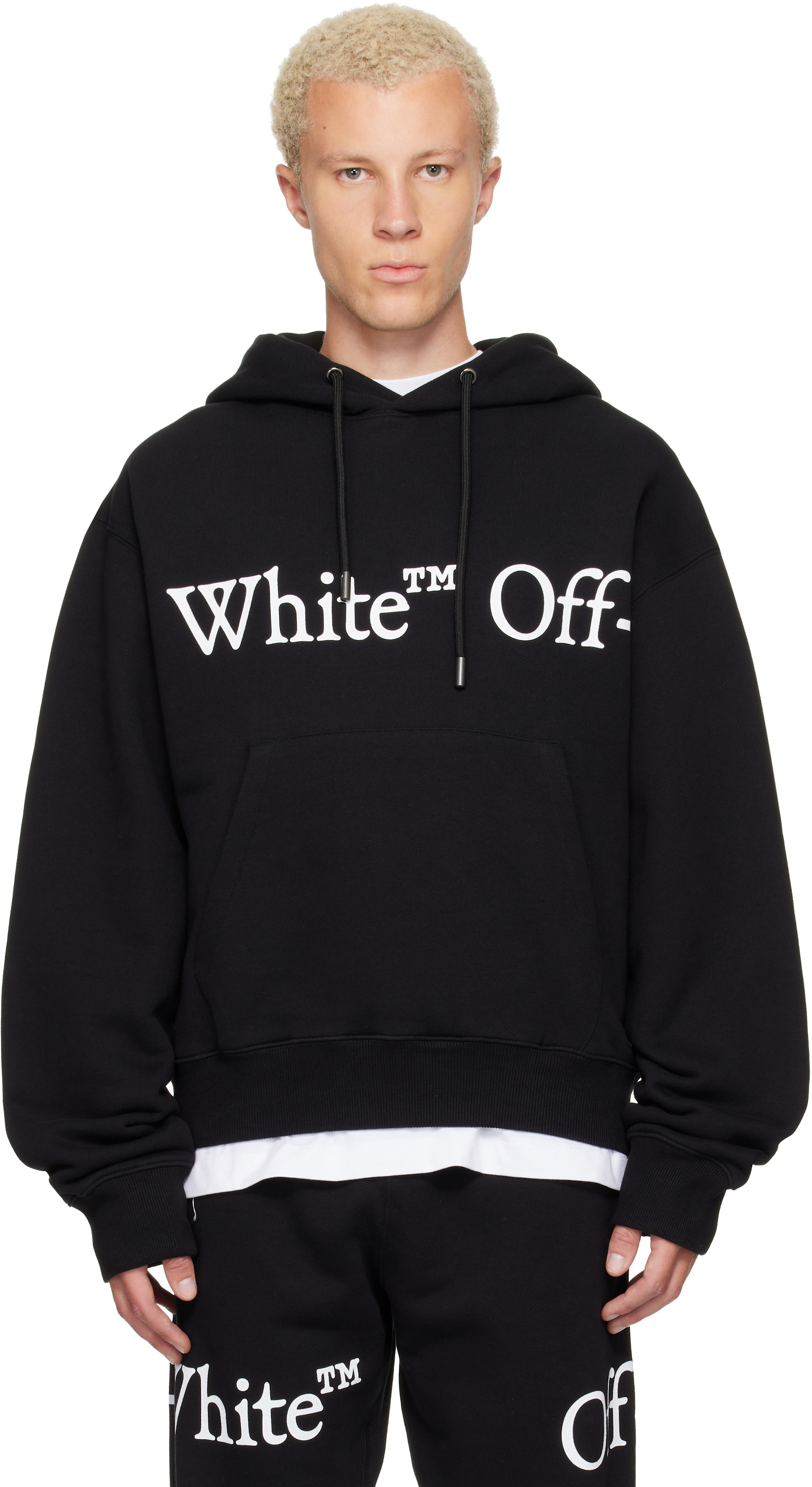 Off-White - Pull à capuche noir à logos