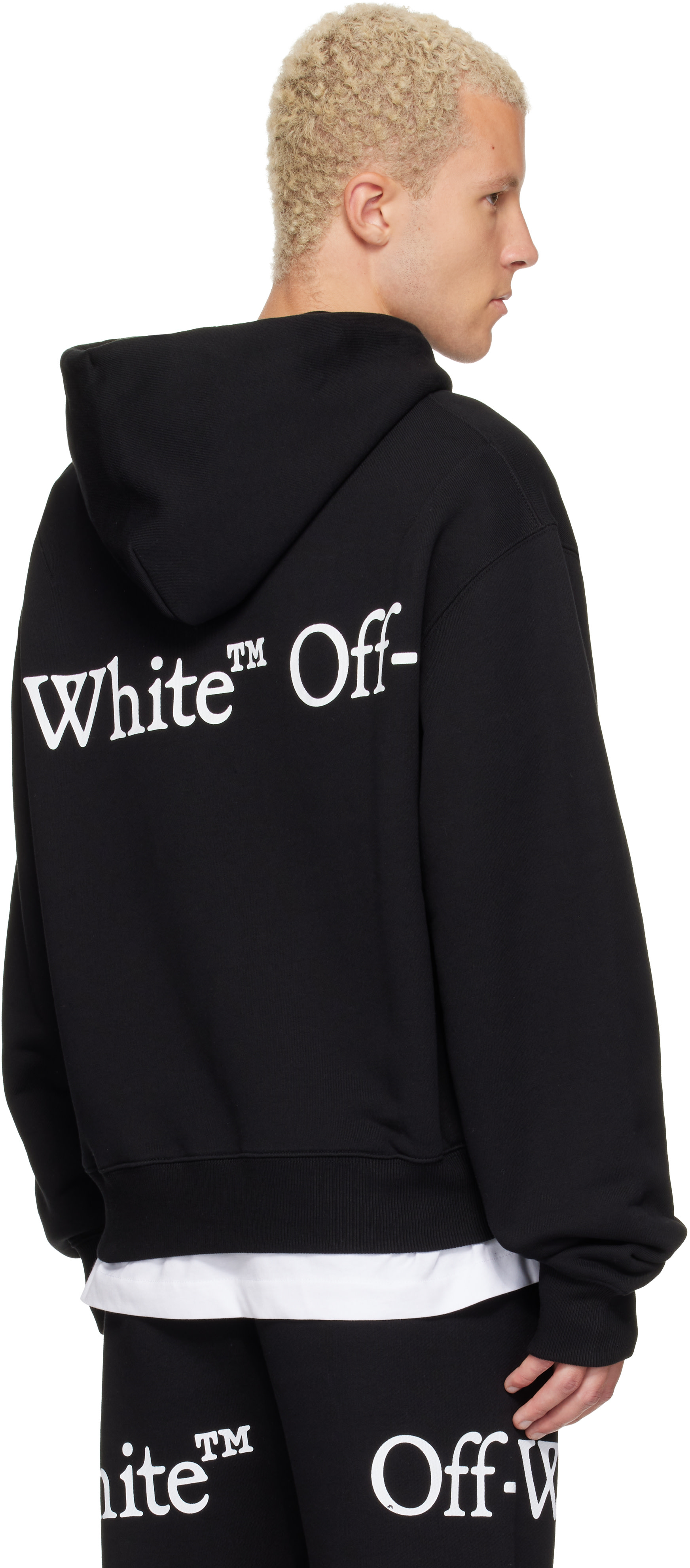 Off-White - 블랙 부키시 스카프 레귤러 후디