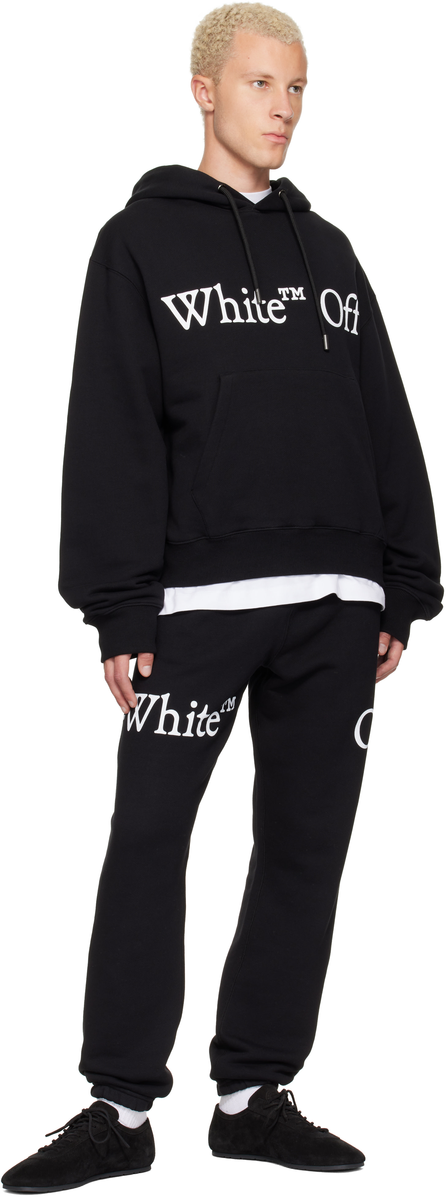 Off-White - 블랙 부키시 스카프 레귤러 후디