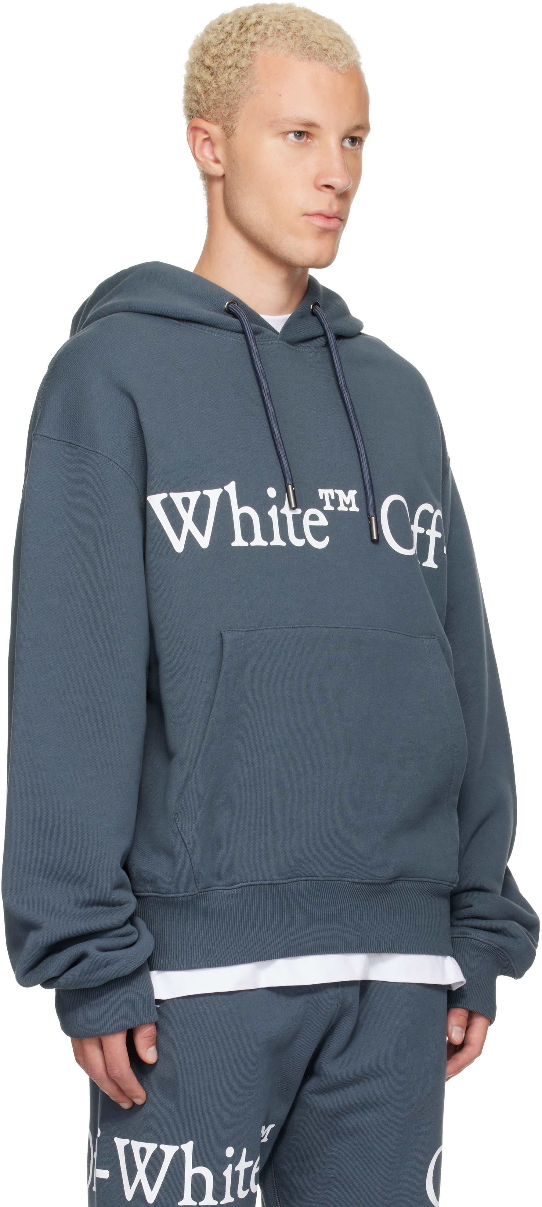 Off-White - Pull à capuche gris à logos