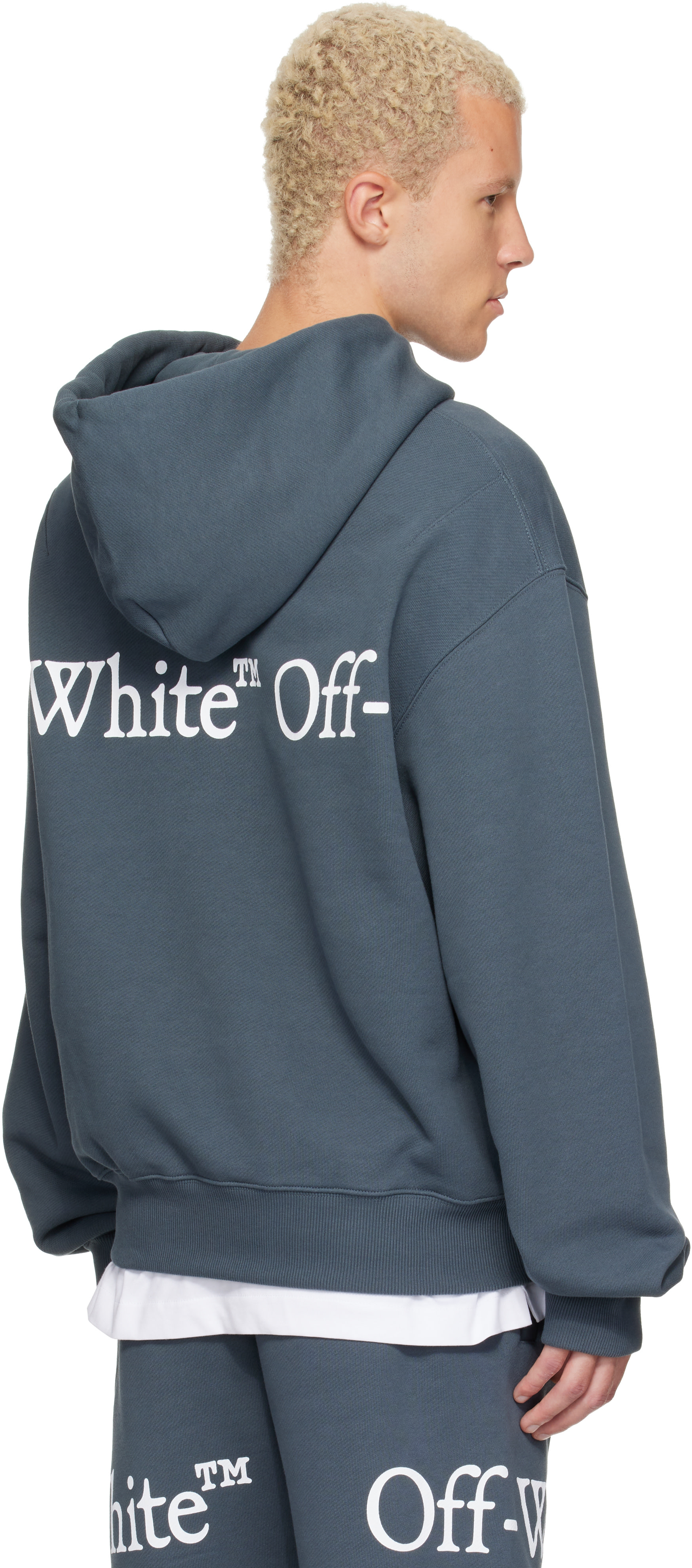 Off-White - Pull à capuche gris à logos