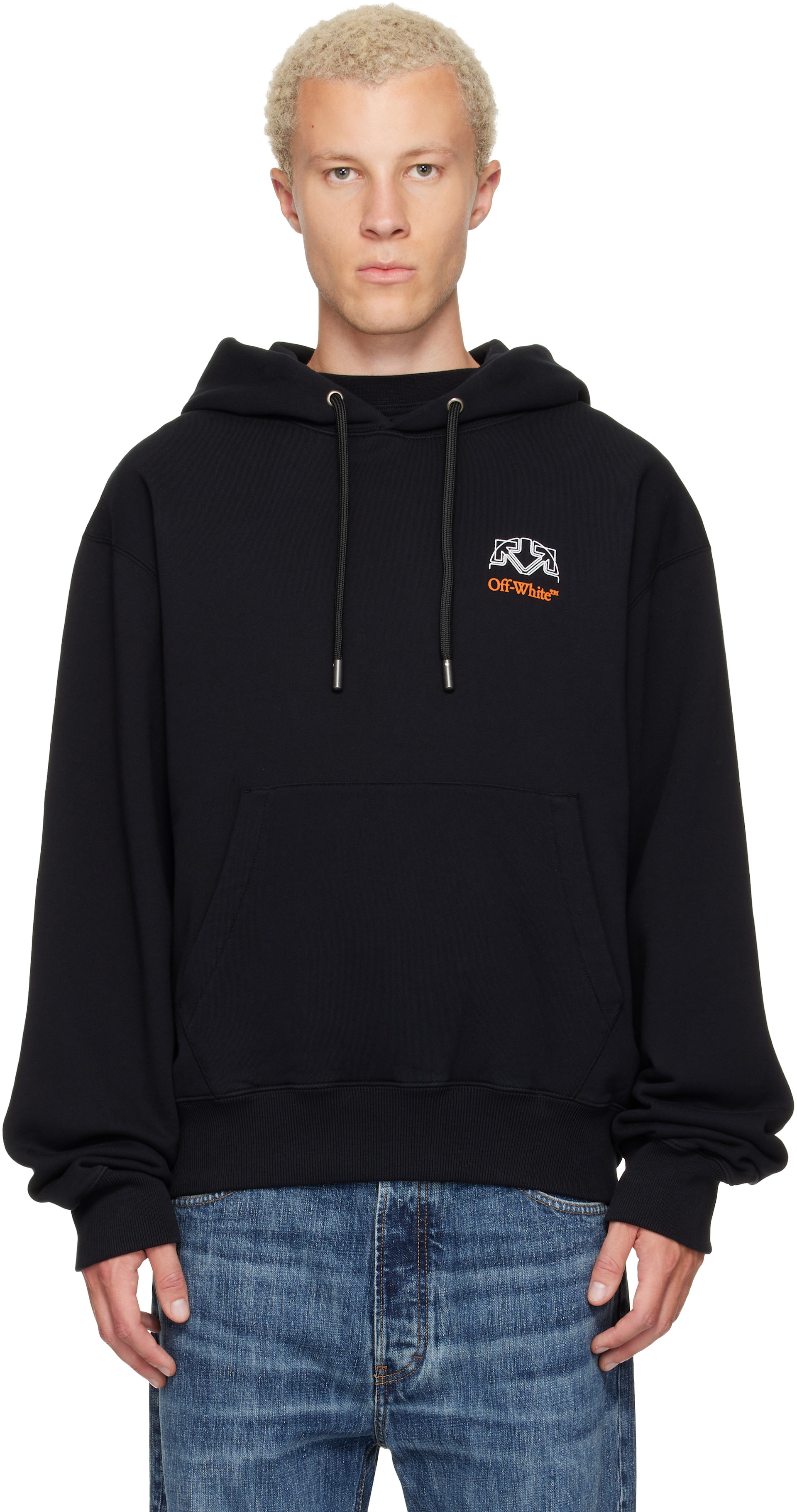 Off-White - Pull à capuche noir à logo et image