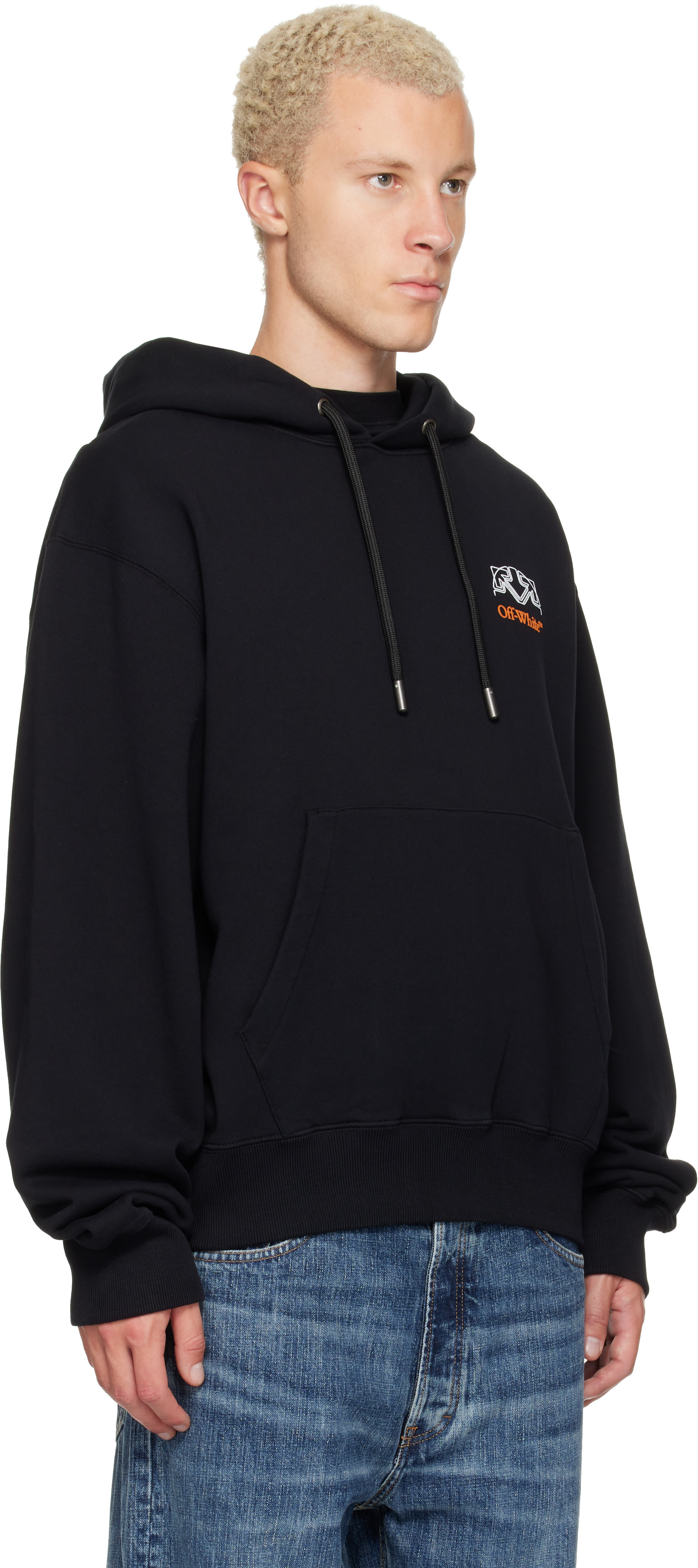 Off-White - Black Off Line Regular Hoodie