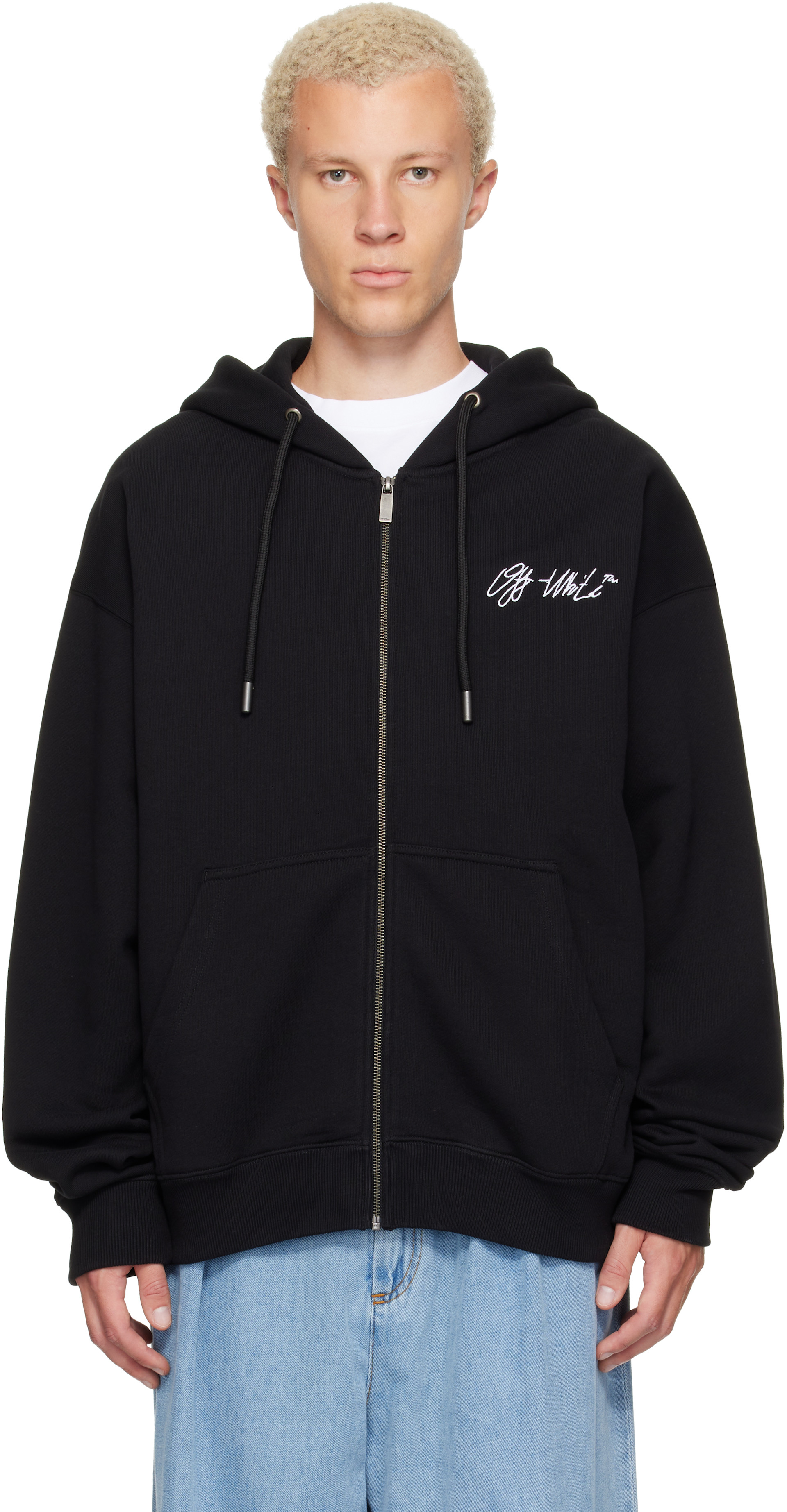 Off-White - Black Mercy Scribble Skate Zip Hoodie
