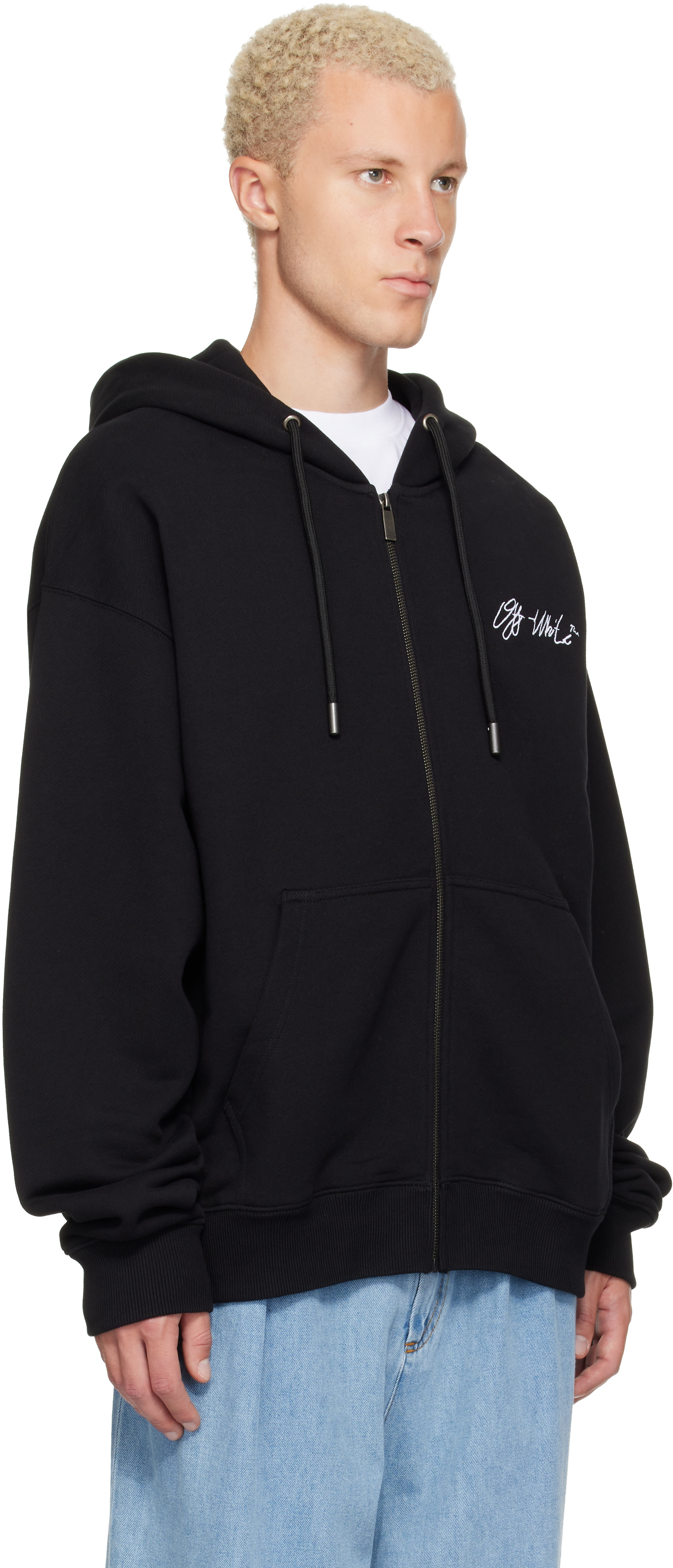 Off-White - Black Mercy Scribble Skate Zip Hoodie