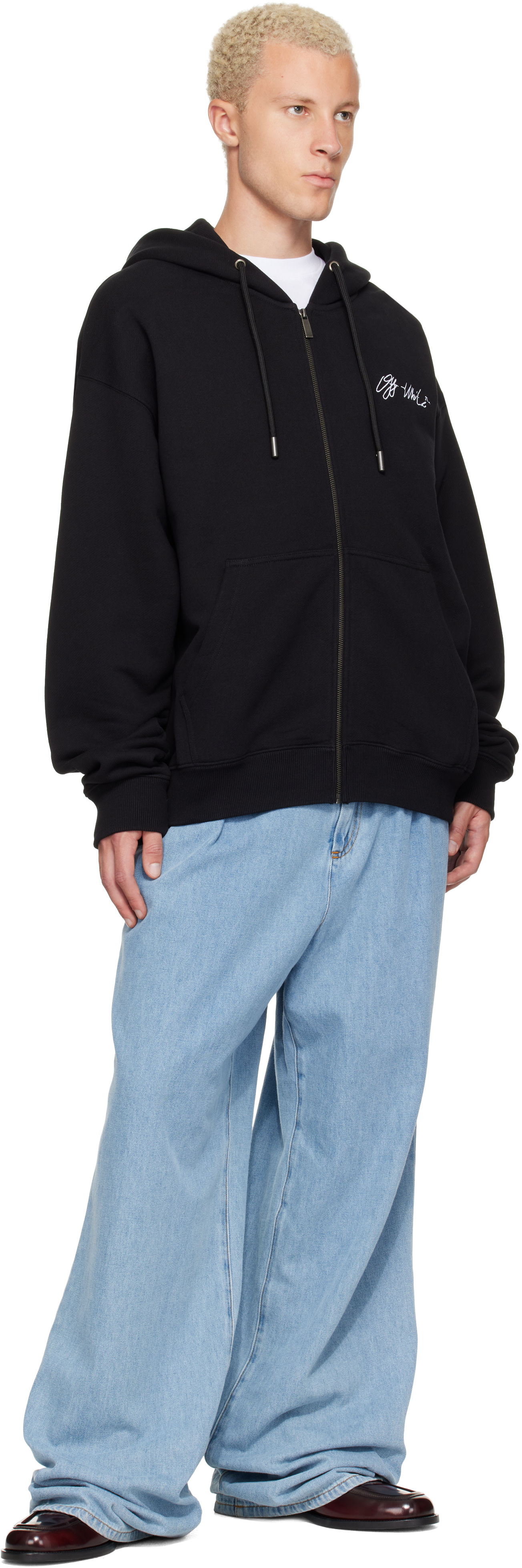 Off-White - Black Mercy Scribble Skate Zip Hoodie
