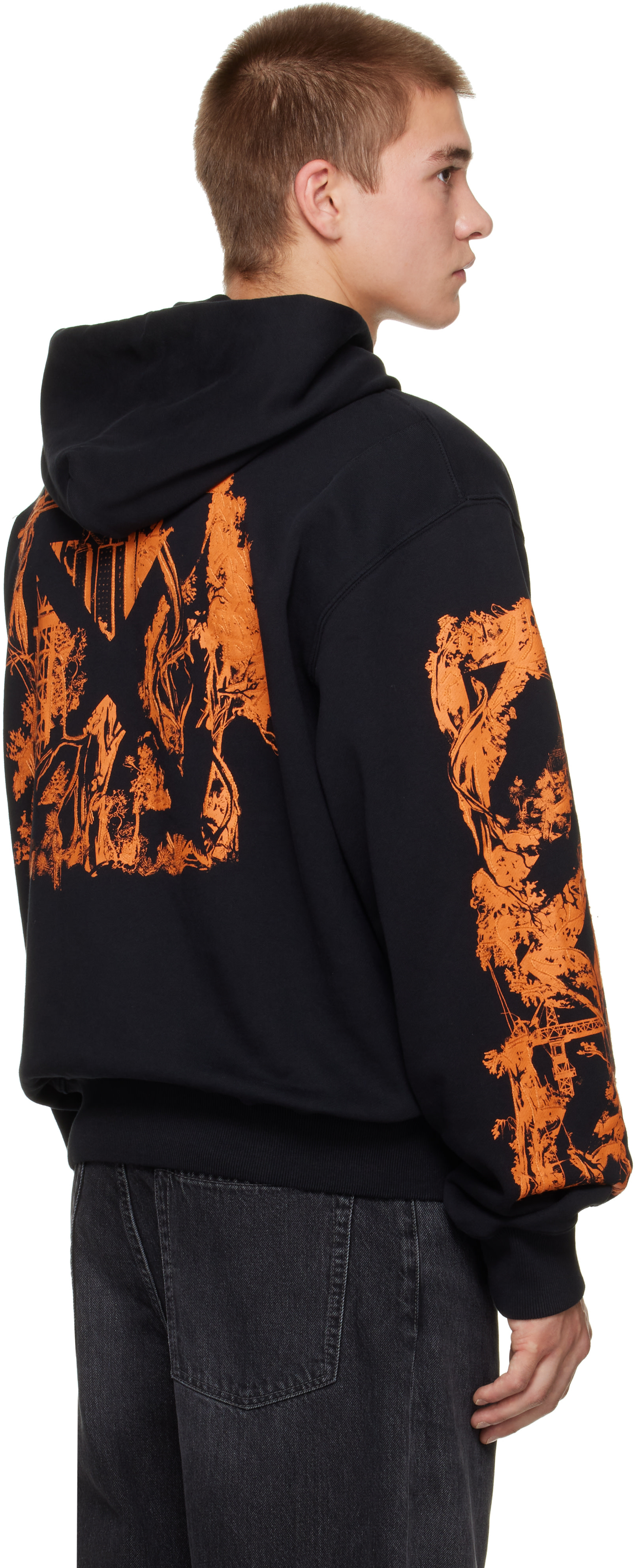 Off-White - Pull à capuche City Nature noir