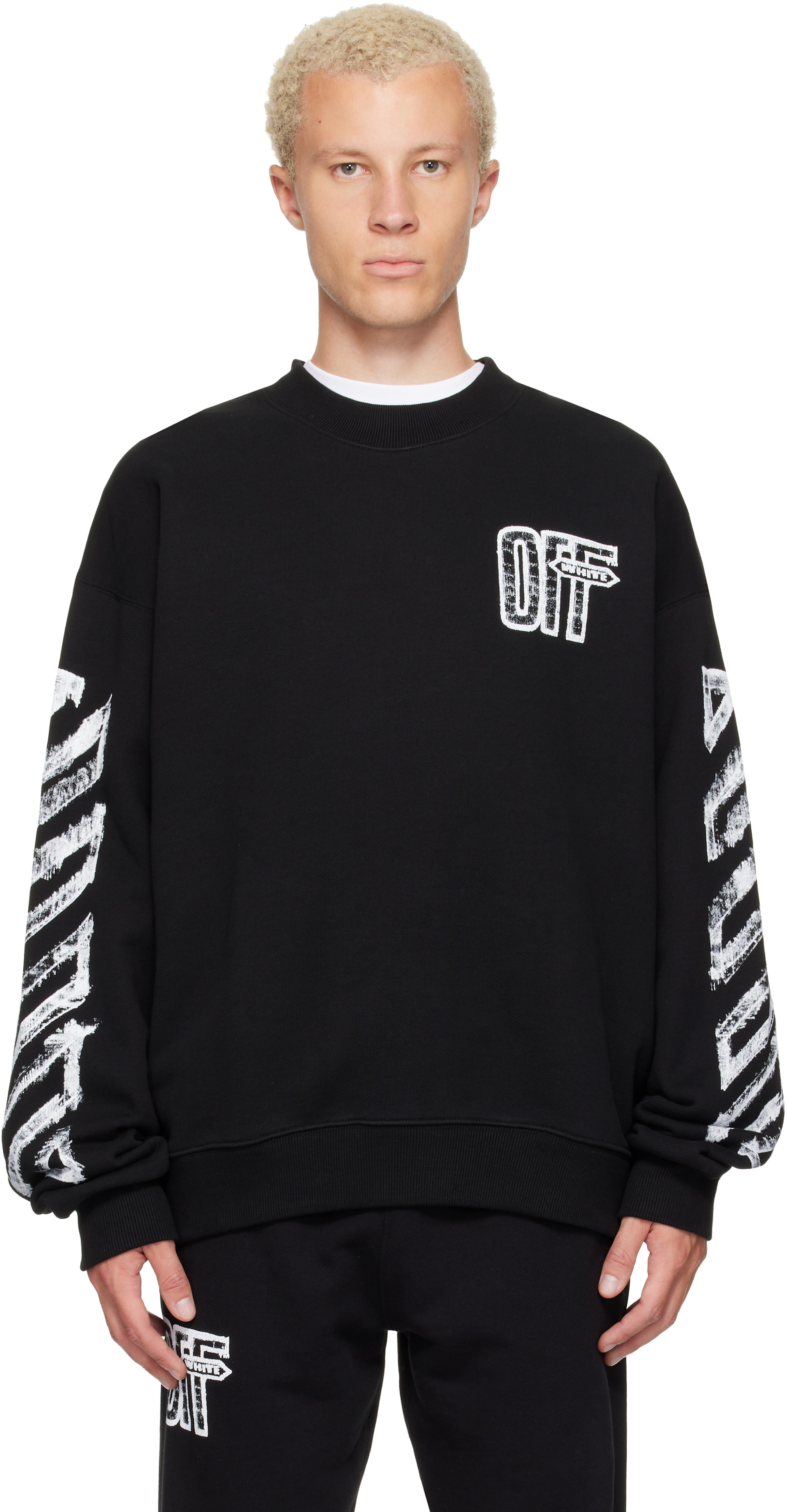 そ*う様 OFF-WHITE™ ブラック スウェット Off-White: ブラック Motion Arrow Skate クルーネック スウェット