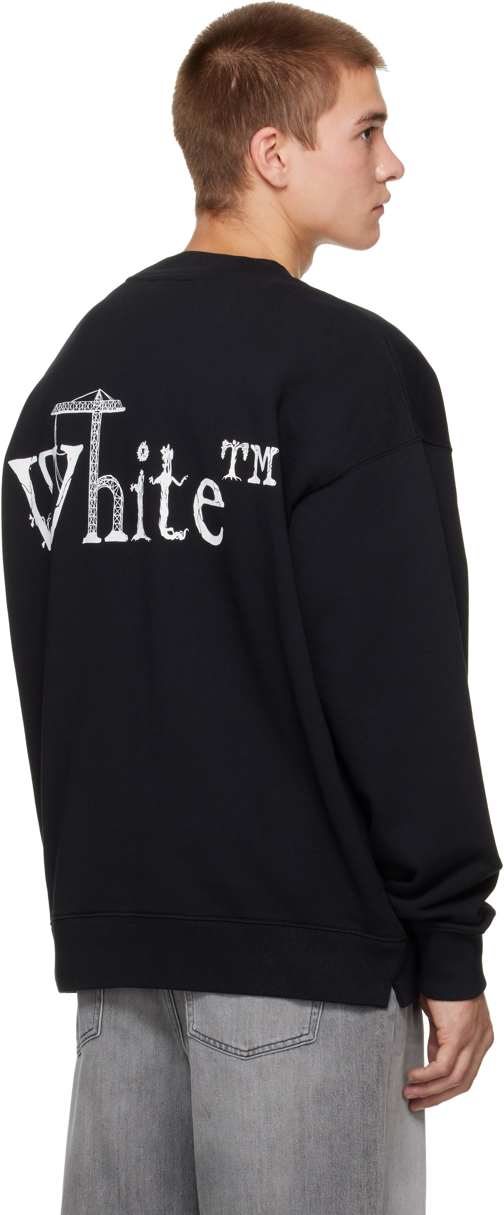 Off-White - Pull molletonné de planchiste noir à logo Shared