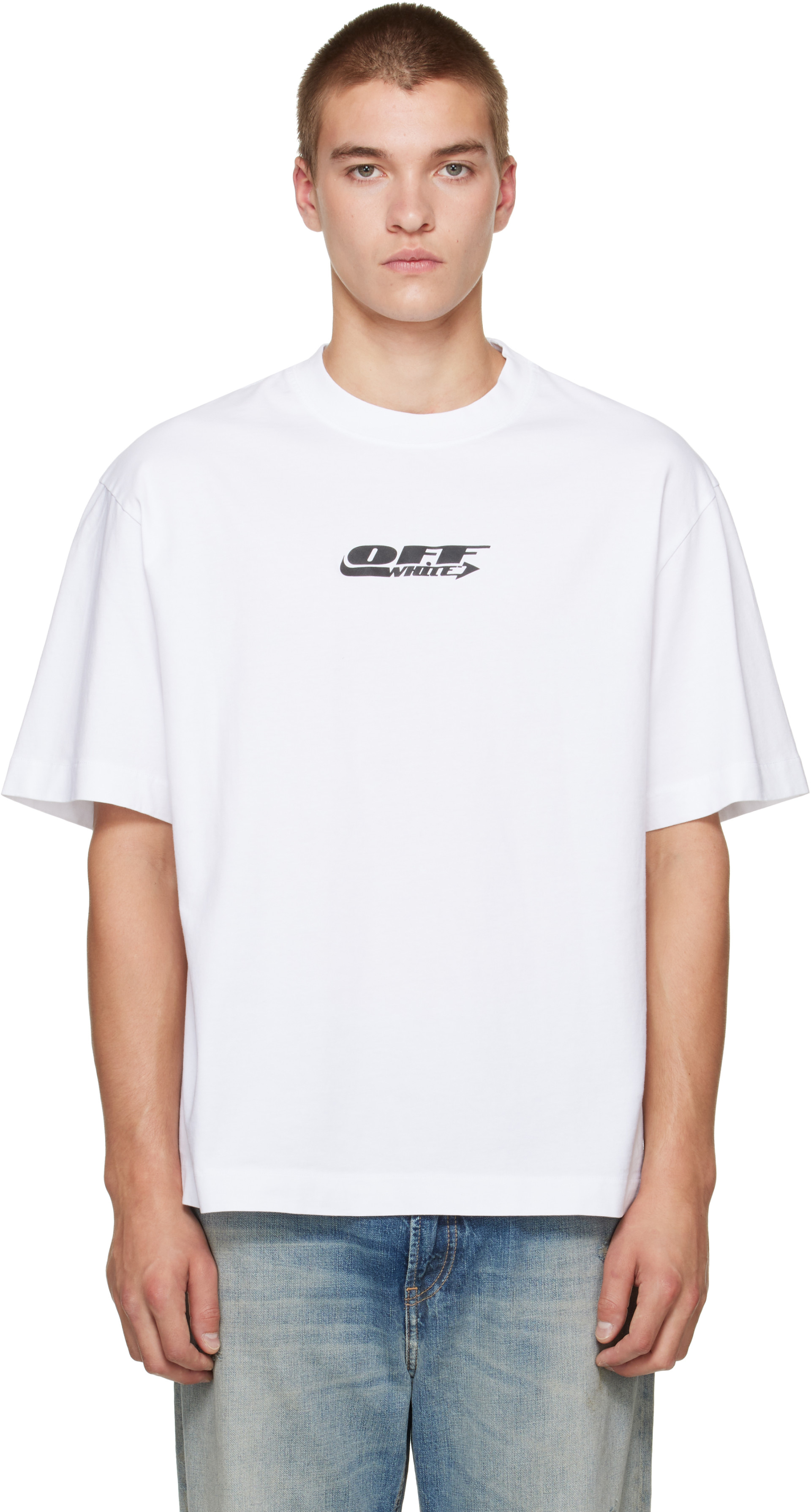 Off-White - 화이트 오프 스케이트 S/S 티셔츠