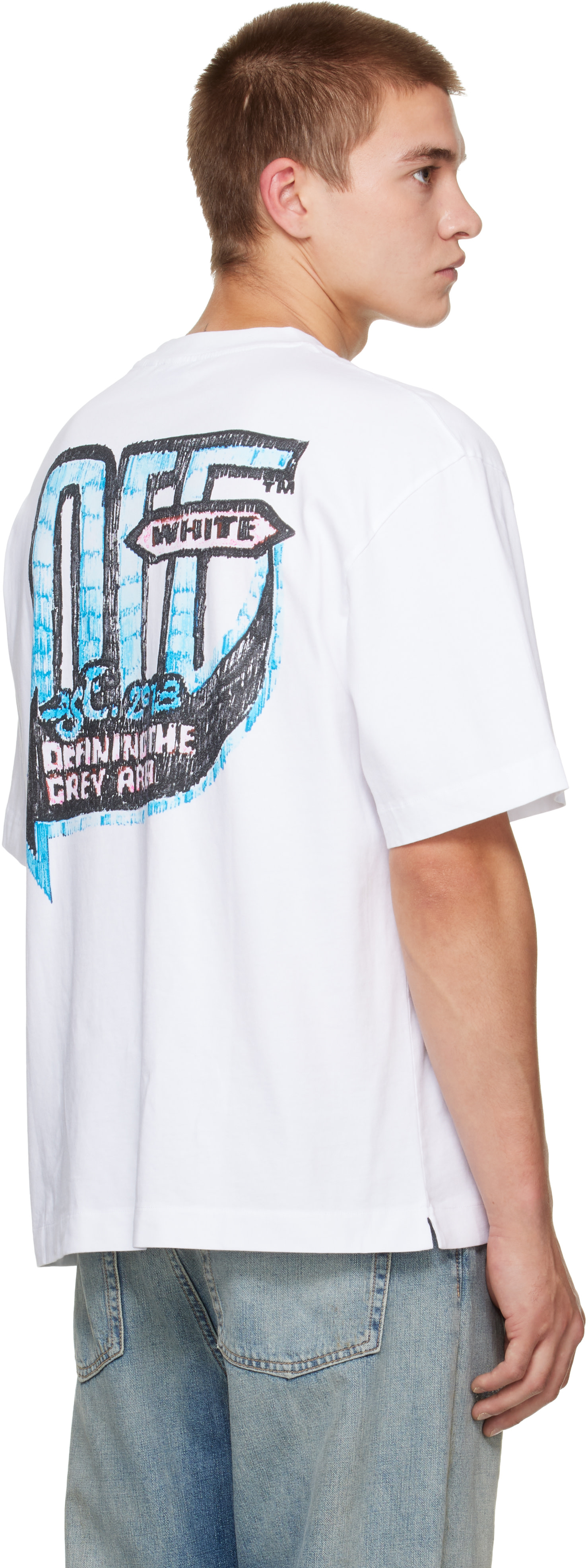 Off-White - 화이트 오프 스케이트 S/S 티셔츠