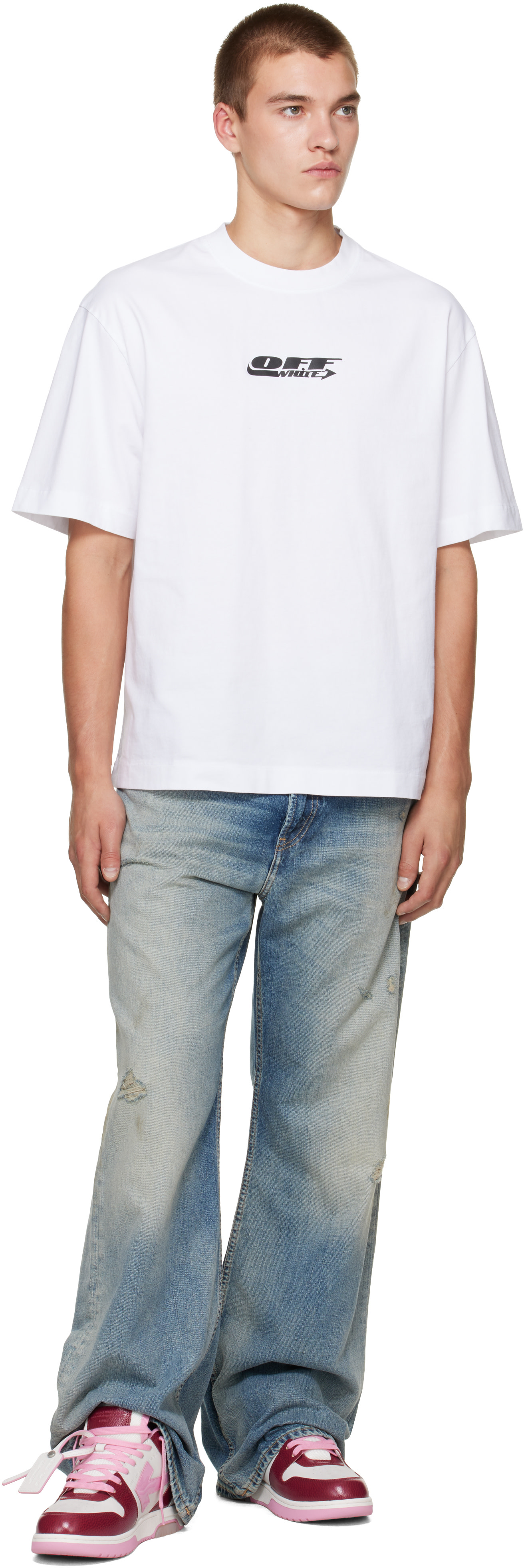 Off-White - 화이트 오프 스케이트 S/S 티셔츠