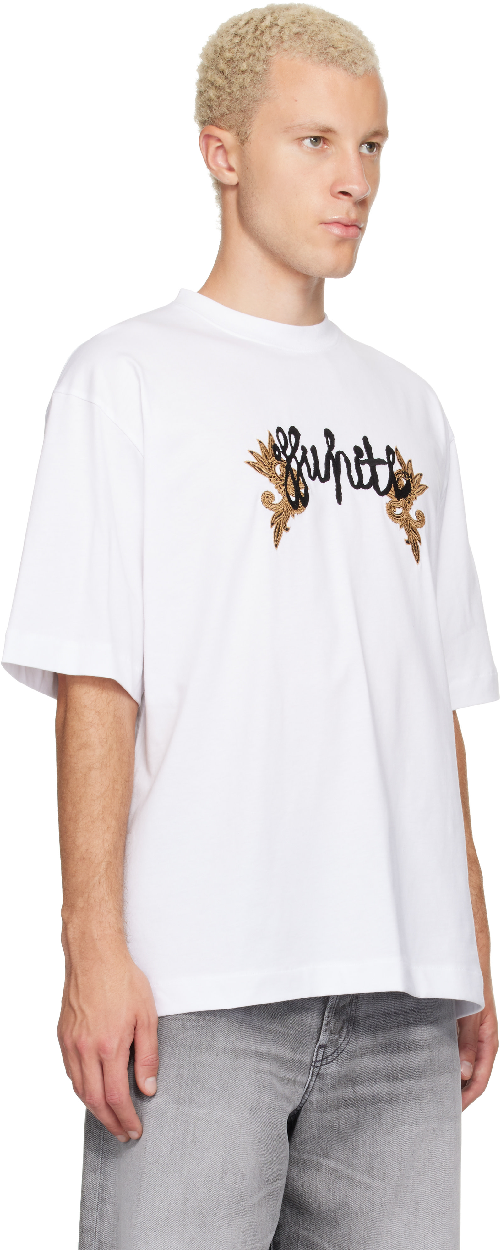 Off-White: ホワイト Paisley Arrow Skate Tシャツ | SSENSE 日本