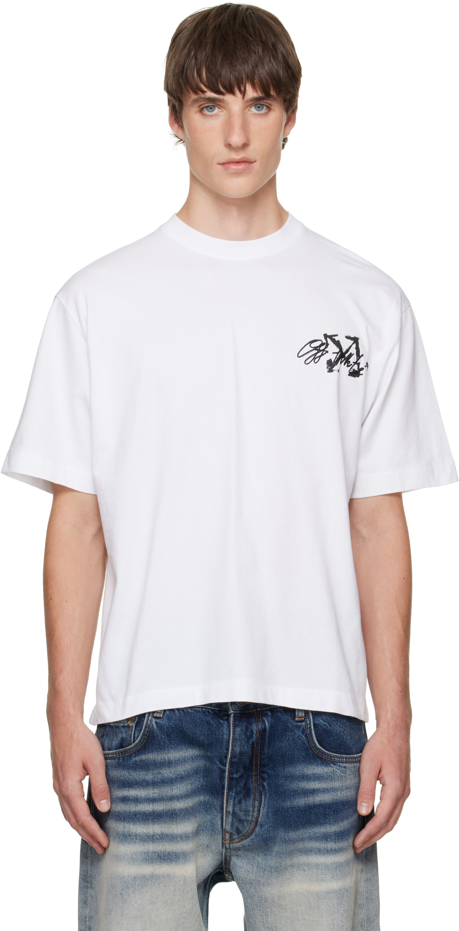 Off-White - White Stroke Skate T-shirt