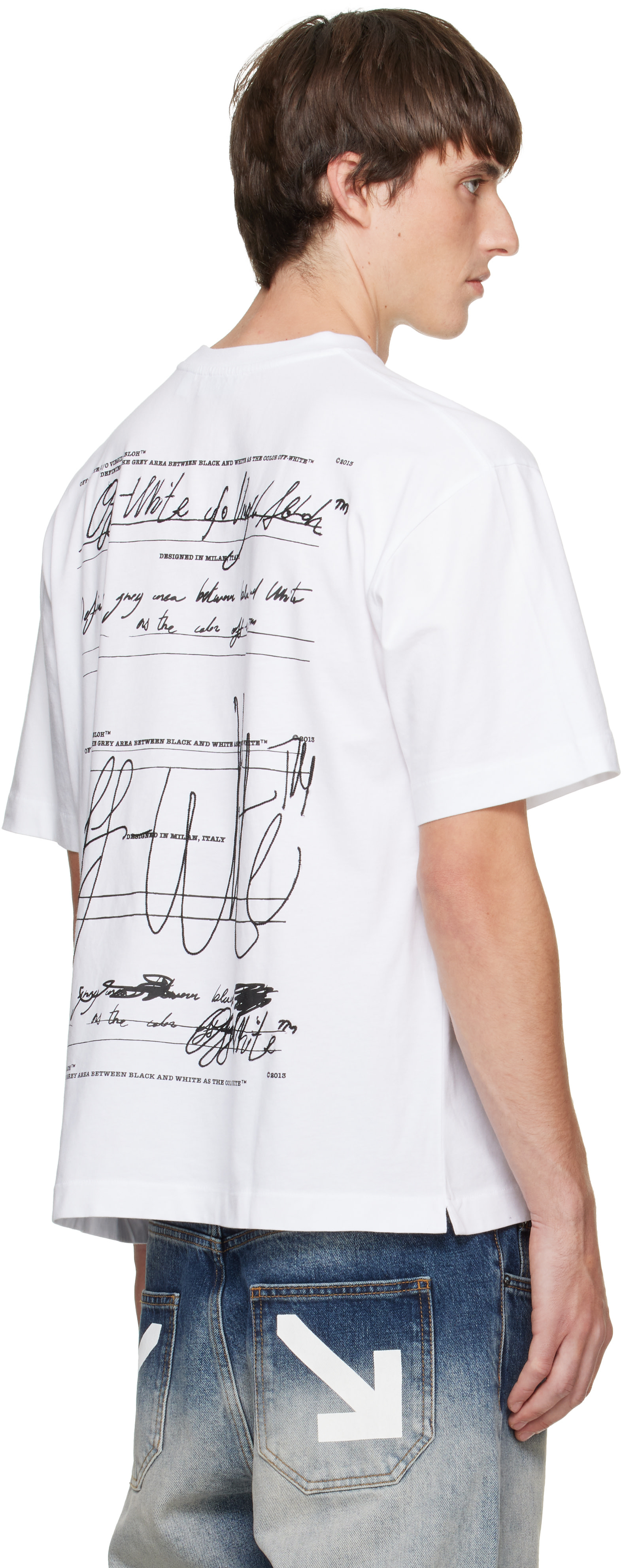 Off-White - White Stroke Skate T-shirt