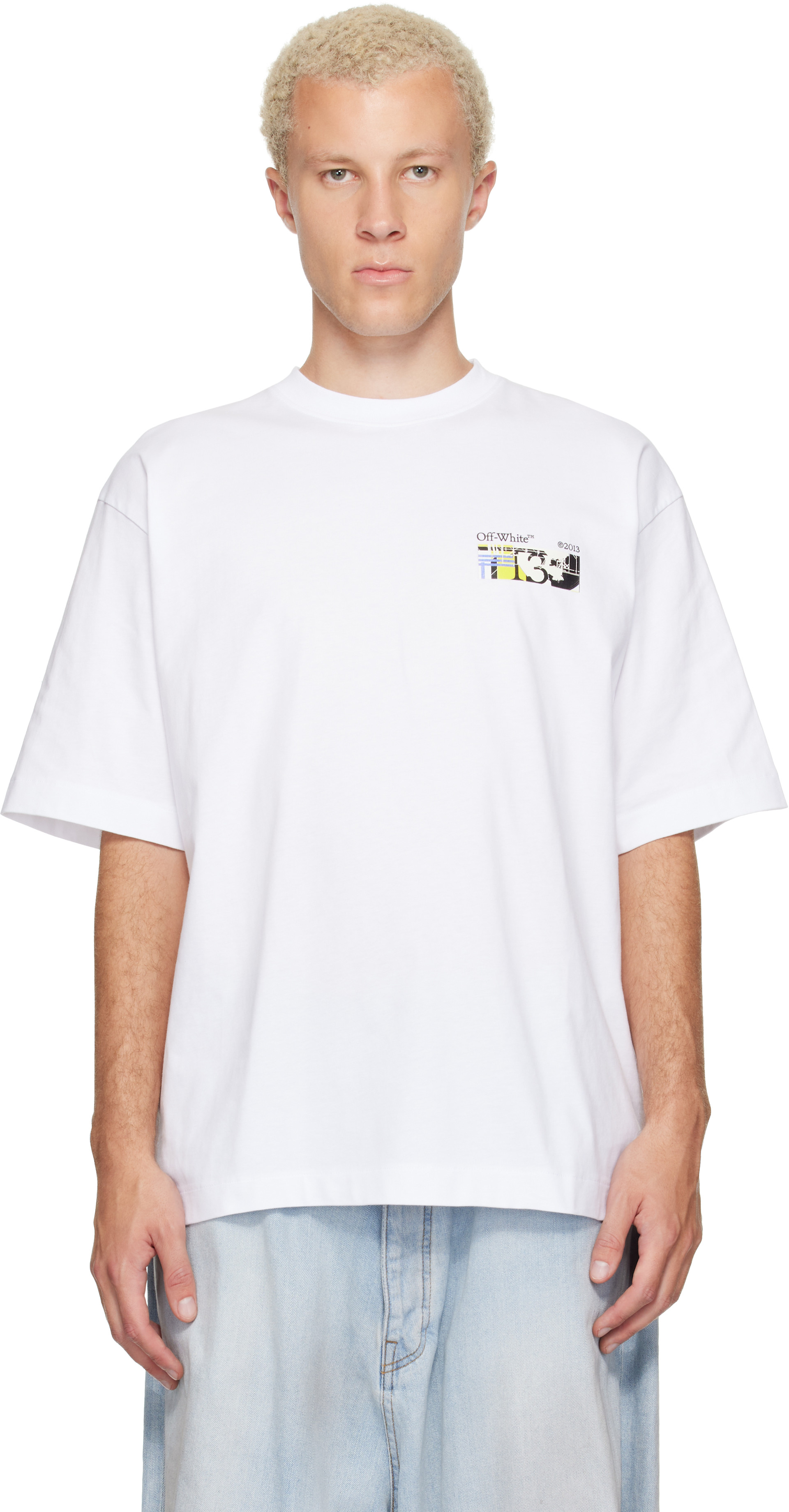 Off-White: White Industrial Arrow Skate T-shirt | SSENSE