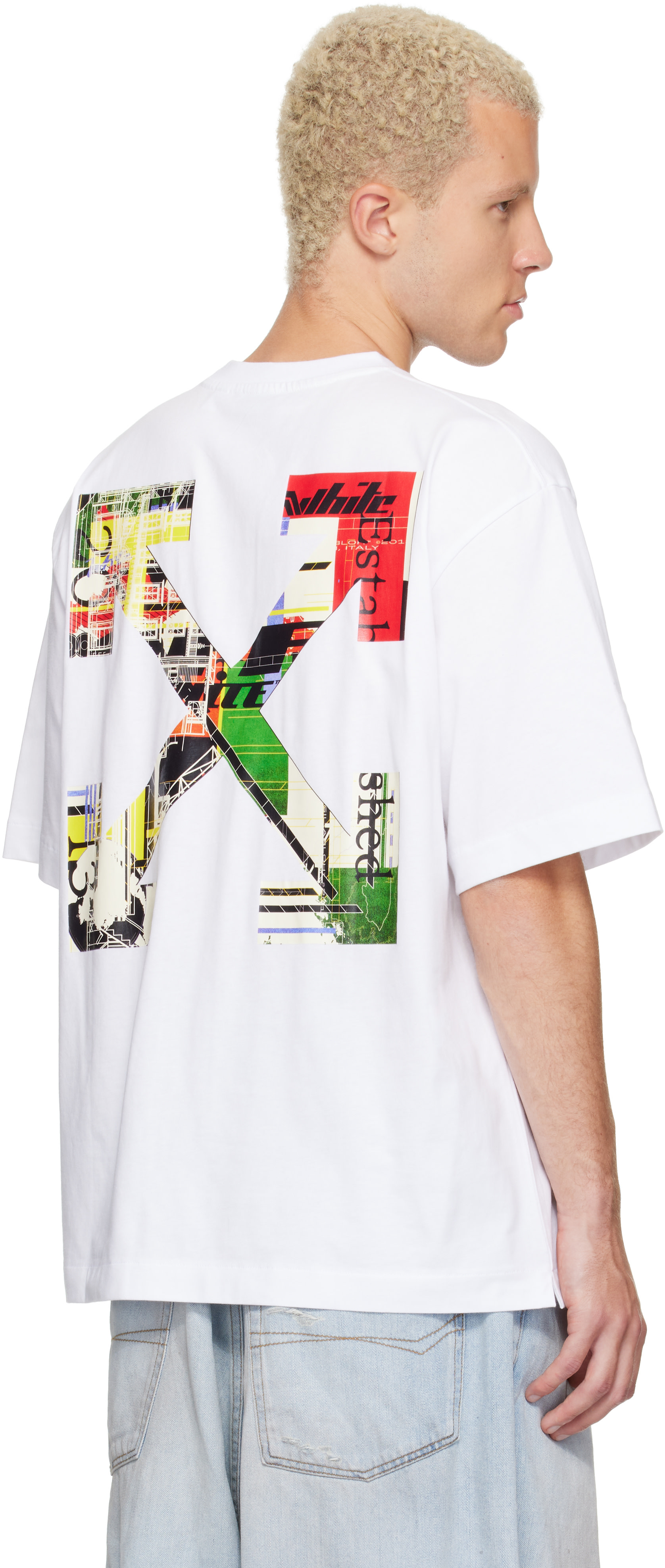 Off-White: White Industrial Arrow Skate T-shirt | SSENSE