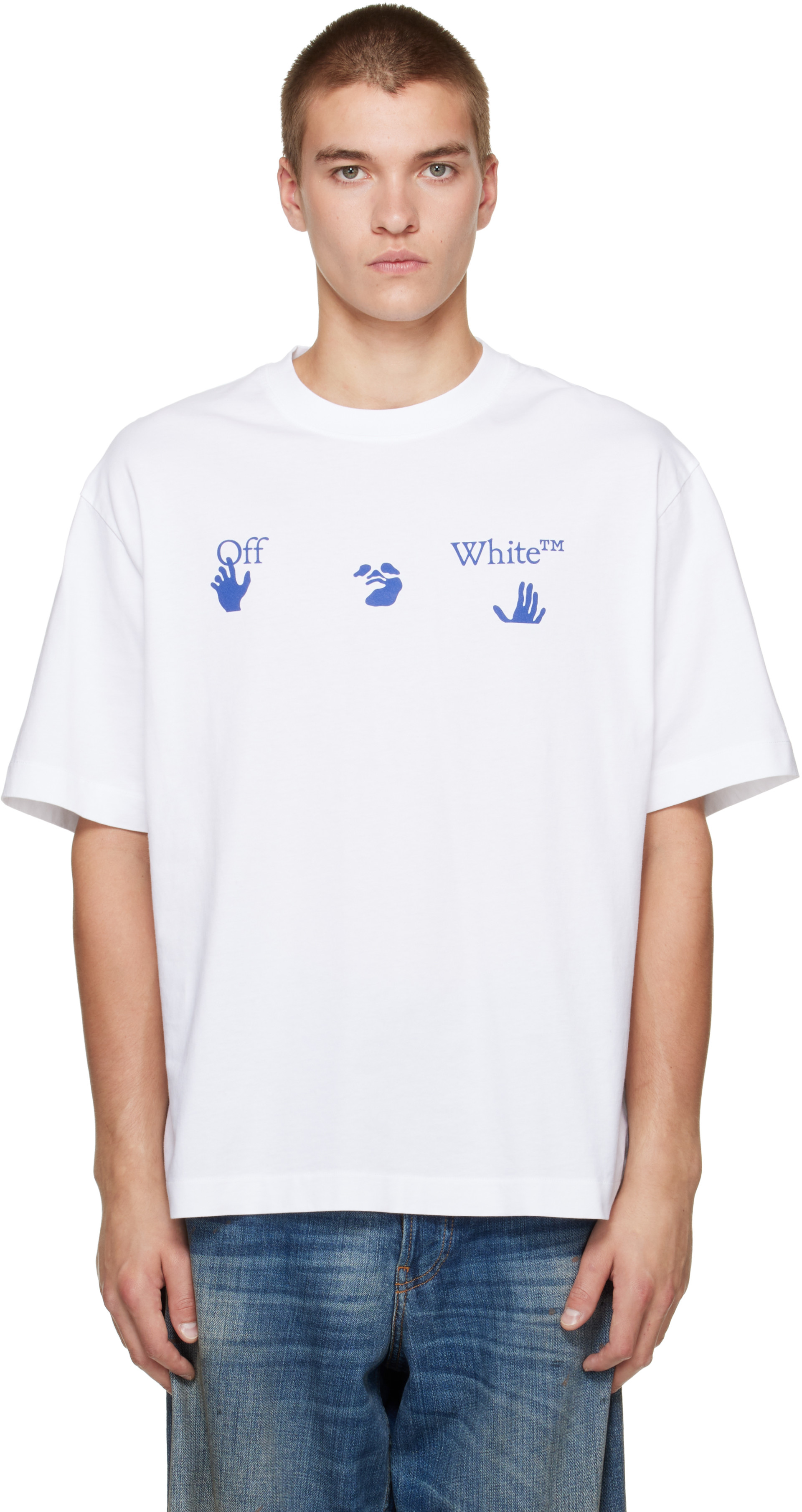 Off-White: ホワイト Bacco Arrow Skate S/S Tシャツ | SSENSE 日本