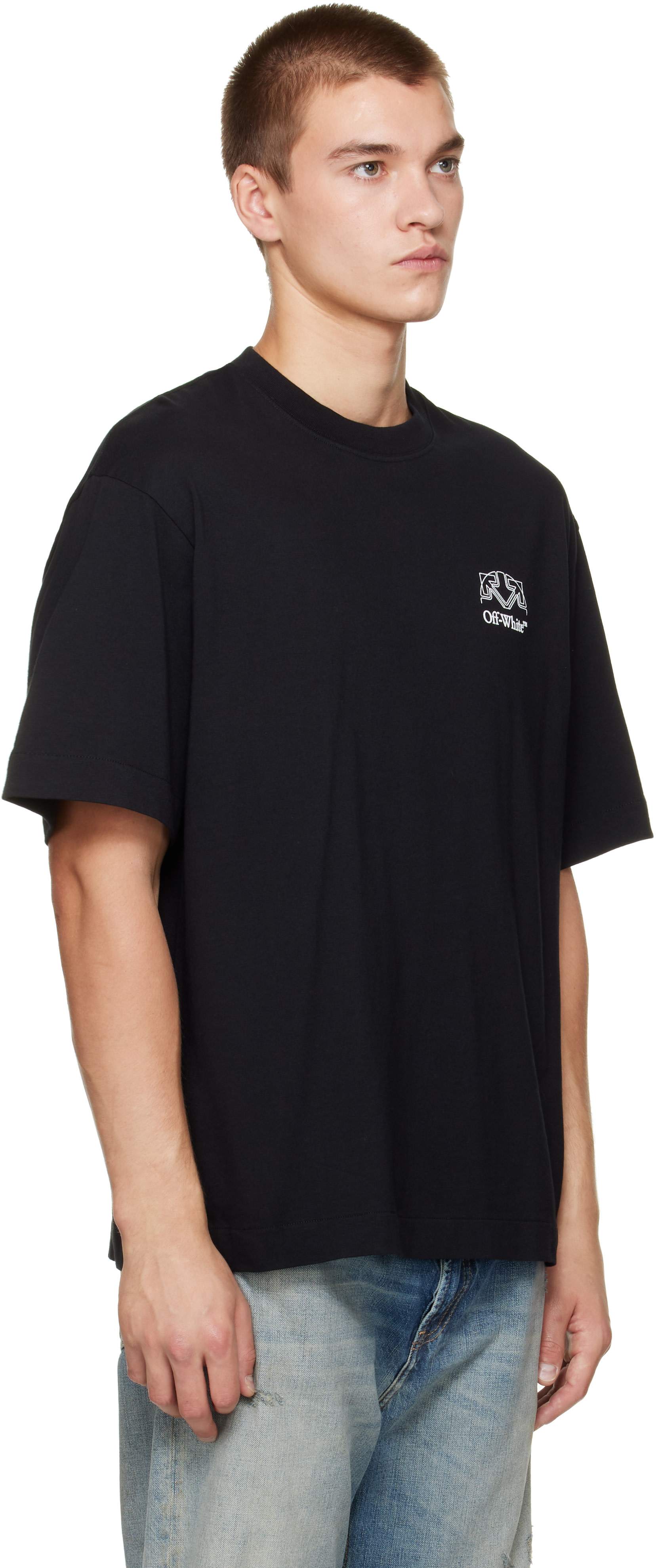 Off-White: Black Offline Half Arrow Skate S/S T-shirt | SSENSE
