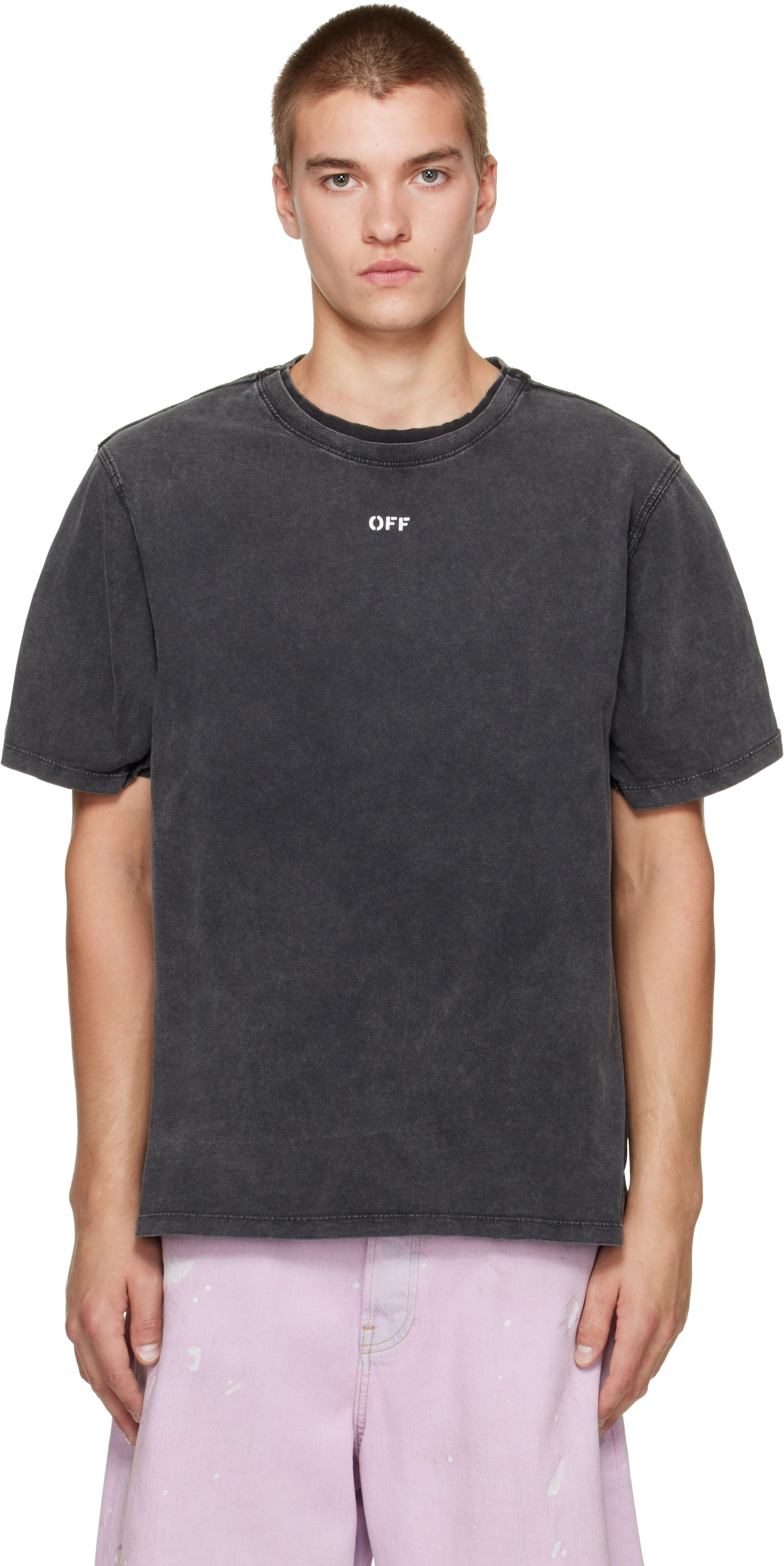 Off-White - ブラック Off Stamp Overlap Regular S/S Tシャツ