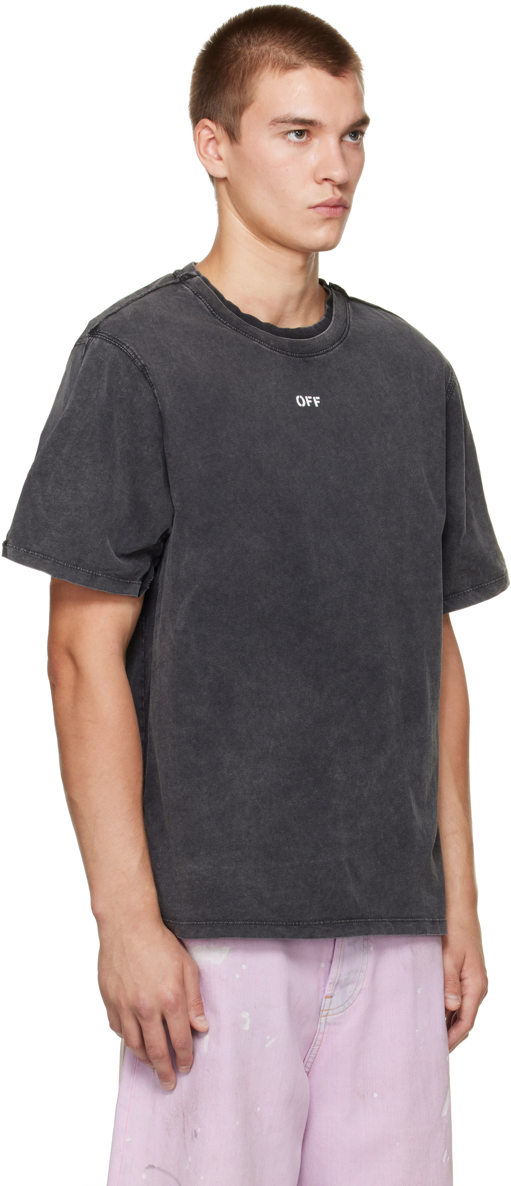 Off-White - ブラック Off Stamp Overlap Regular S/S Tシャツ