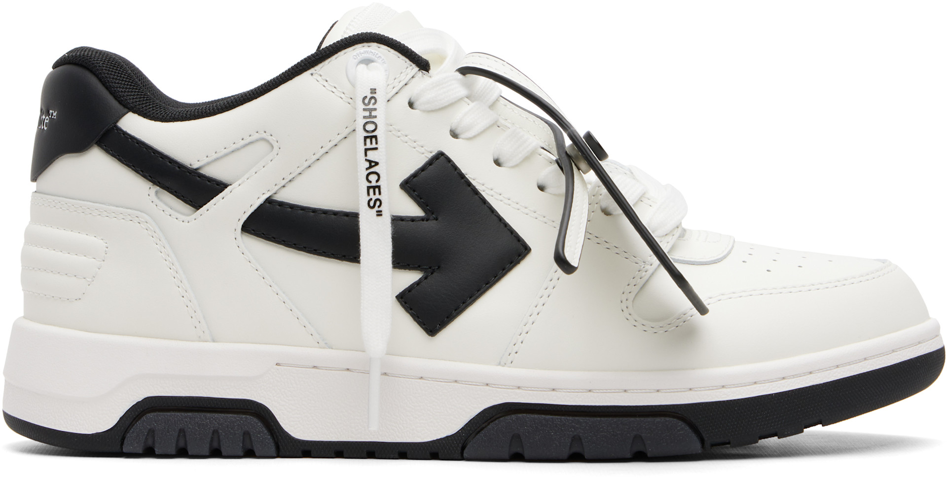 Off-White: ホワイト＆ブラック 'Out Of Office' スニーカー | SSENSE 日本