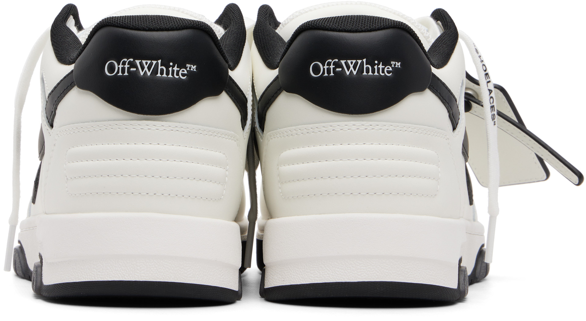 Off-White: ホワイト＆ブラック 'Out Of Office' スニーカー | SSENSE 日本
