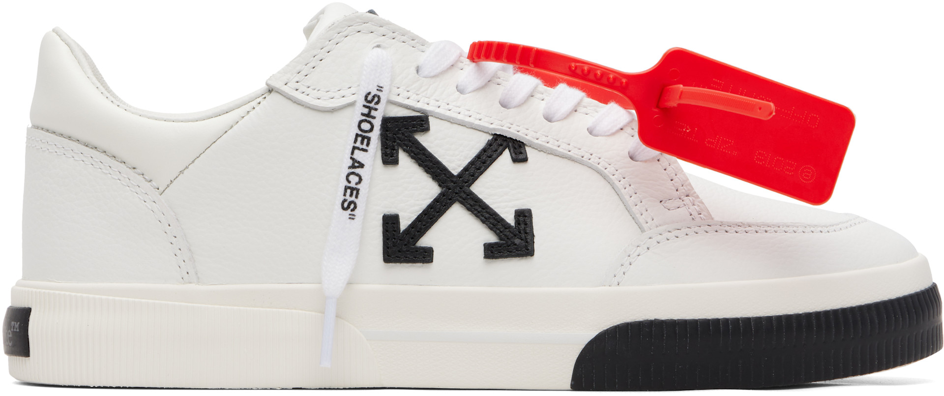 Off-White - White Vulcanized Low Leather Sneakers