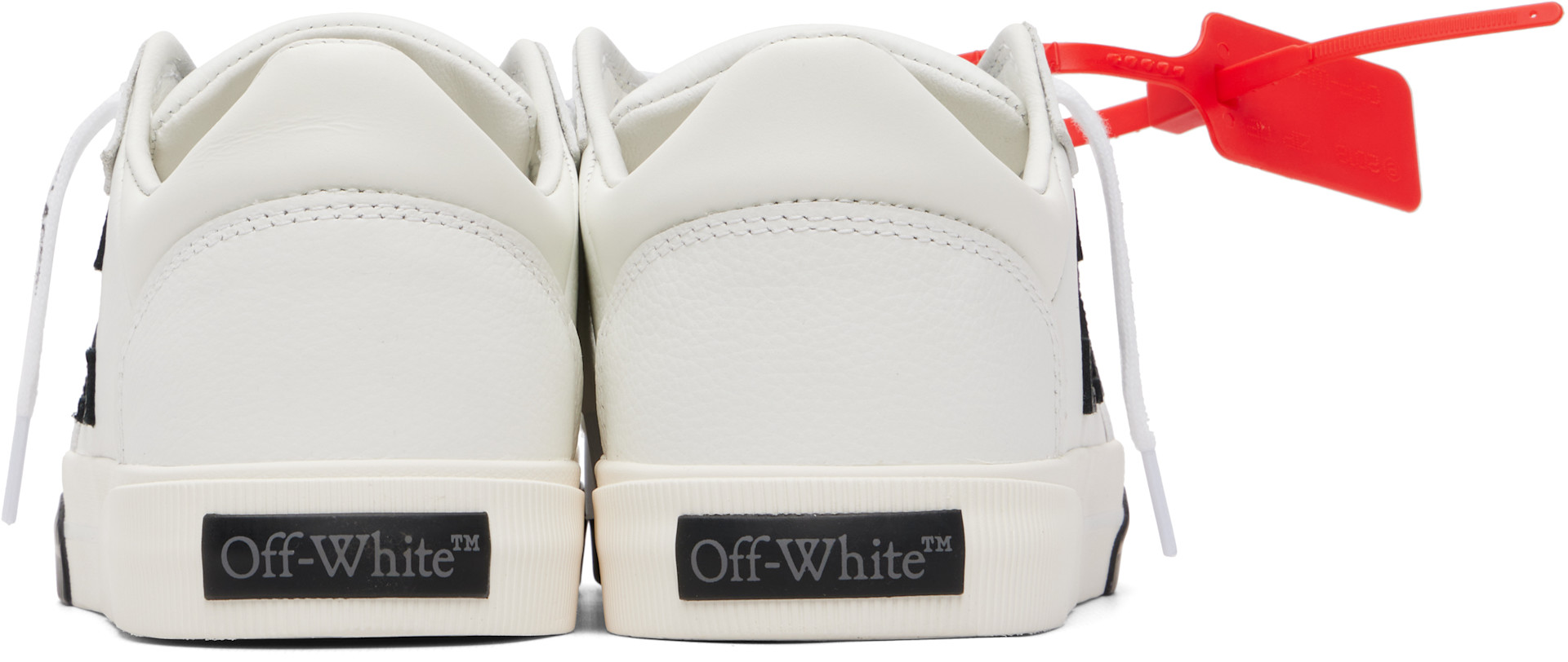Off-White - White Vulcanized Low Leather Sneakers