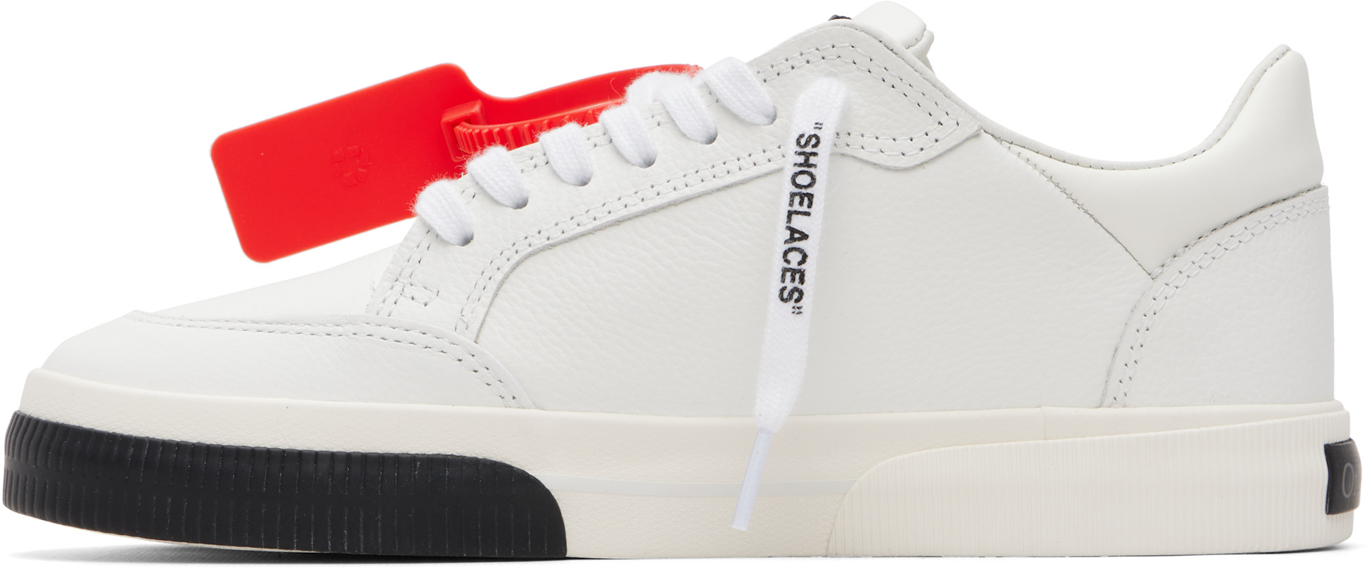 Off-White - White Vulcanized Low Leather Sneakers