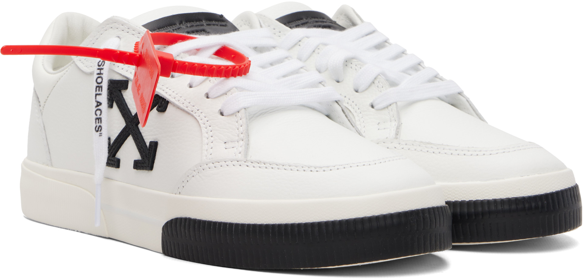 Off-White - White Vulcanized Low Leather Sneakers