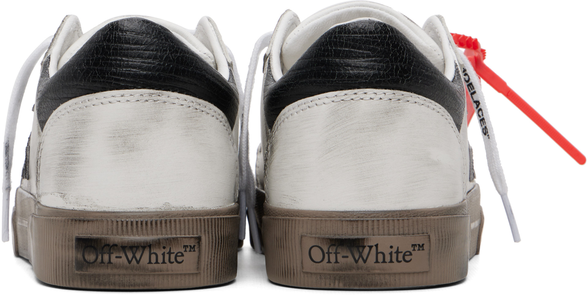 Off-White - Baskets basses rétro blanches à semelle vulcanisée