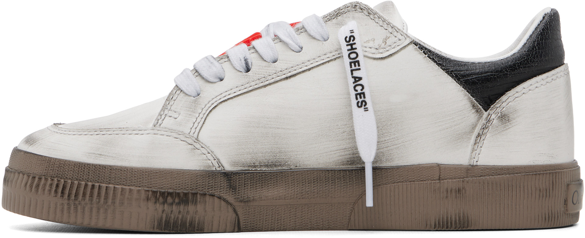 Off-White - Baskets basses rétro blanches à semelle vulcanisée