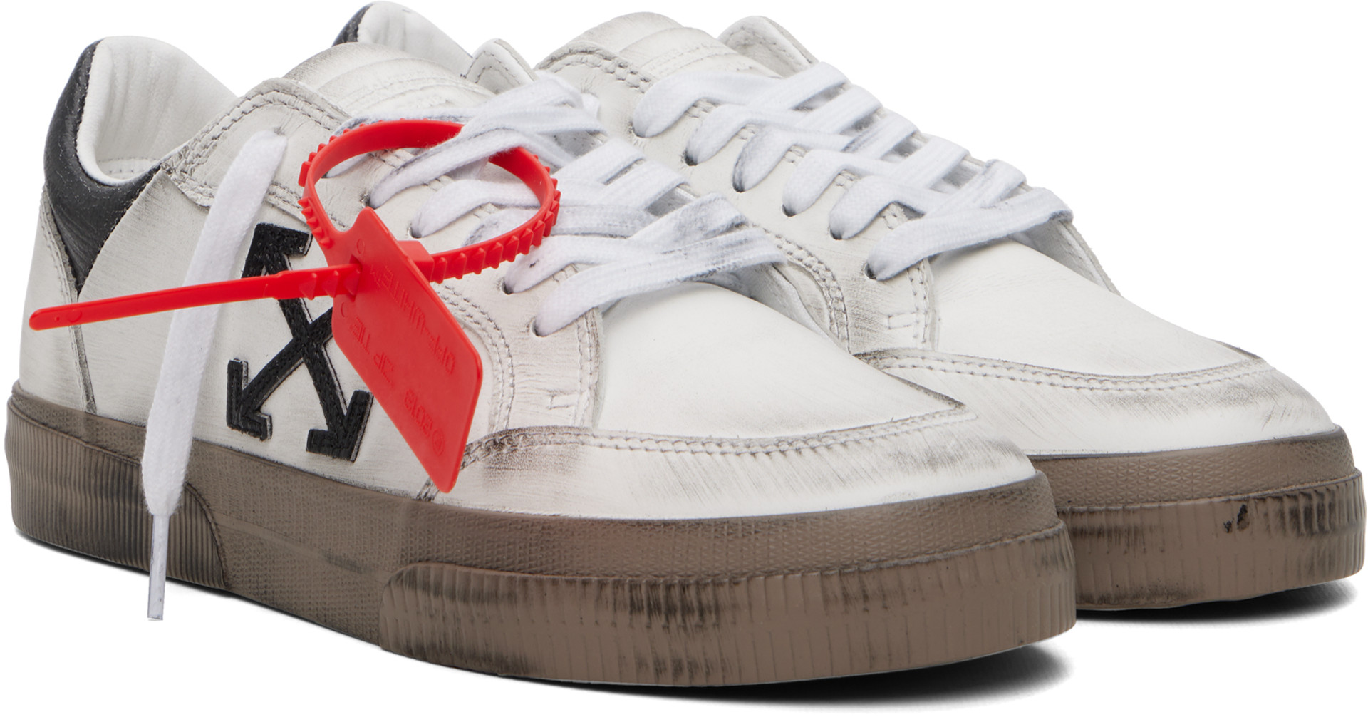 Off-White - White Vulcanized Low Vintage Sneakers