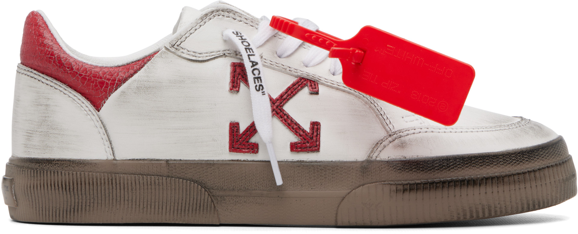 Off-White - Baskets basses rétro blanches à semelle vulcanisée