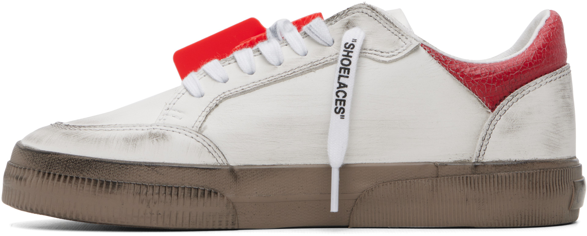 Off-White - Baskets basses rétro blanches à semelle vulcanisée