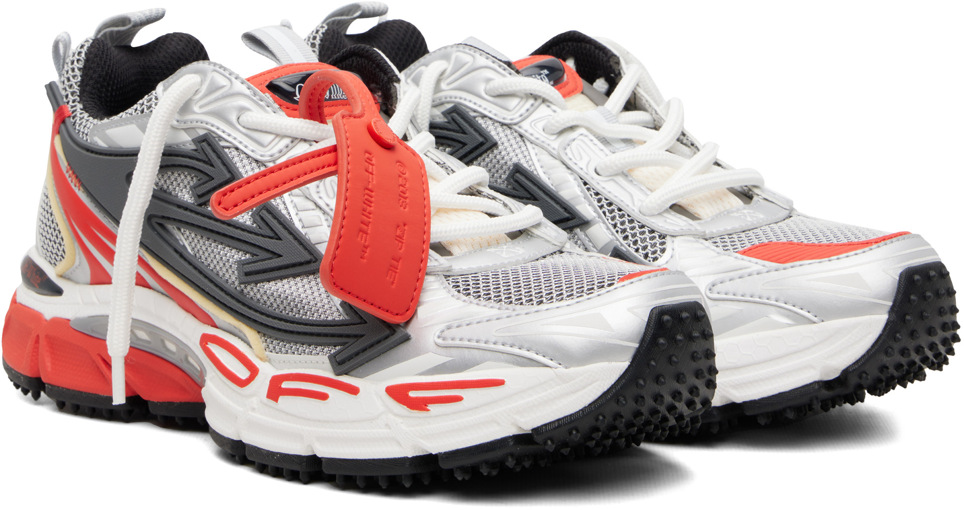 Off-White - Baskets Be Right Back argenté et rouge