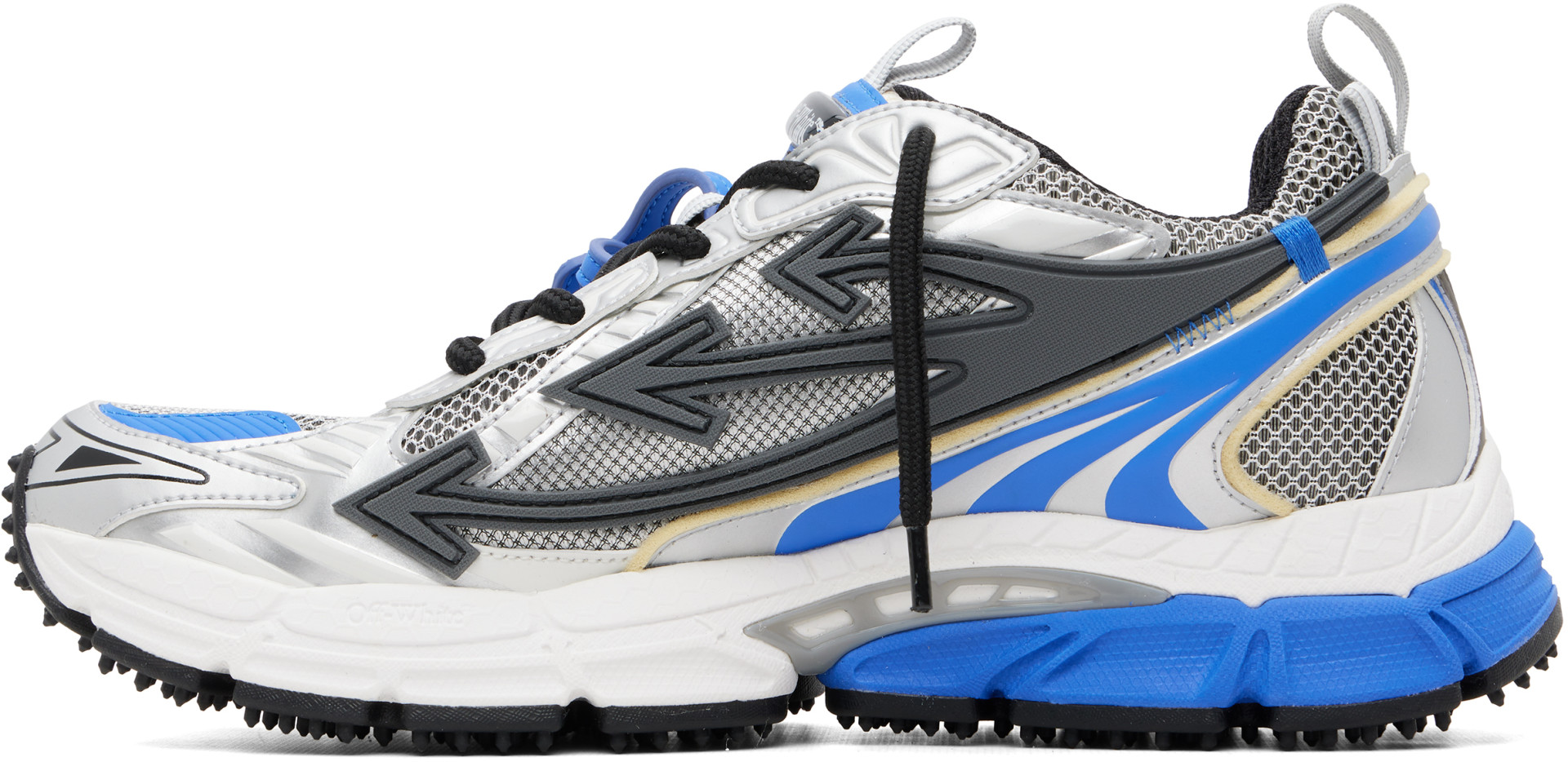 Off-White - Baskets OW 'Be Right Back' argenté et bleu