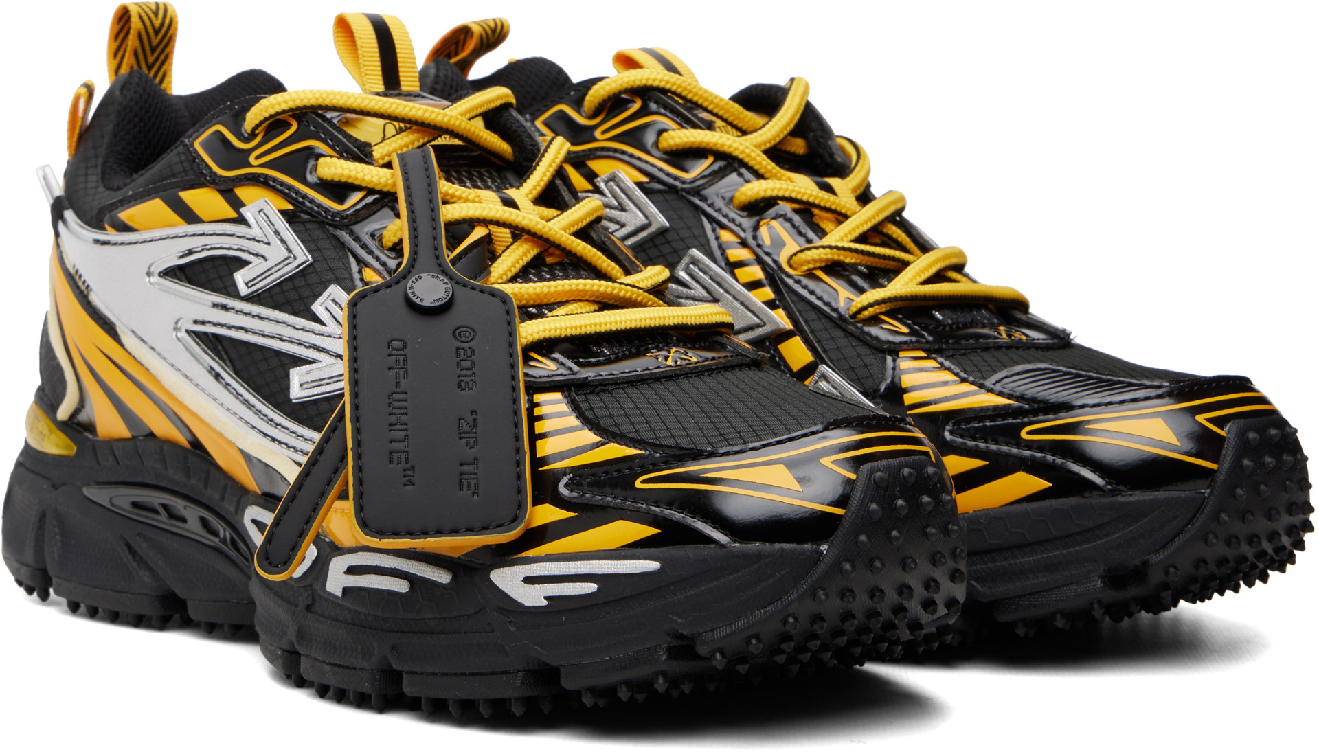 Off-White - Black & Yellow 'Be Right Back' Sneakers