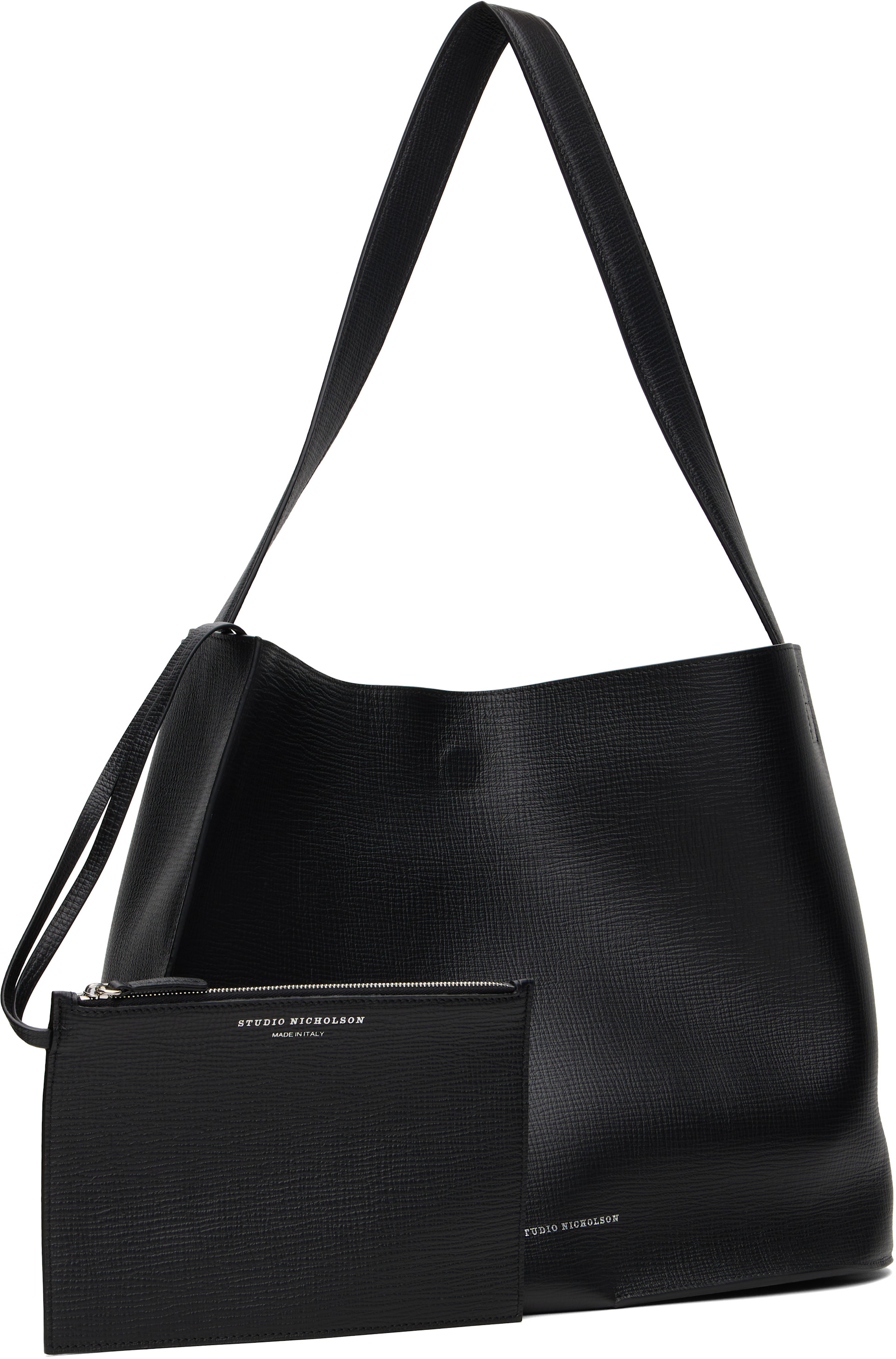 Studio Nicholson: Black Doublet Leather Tote | SSENSE Japan