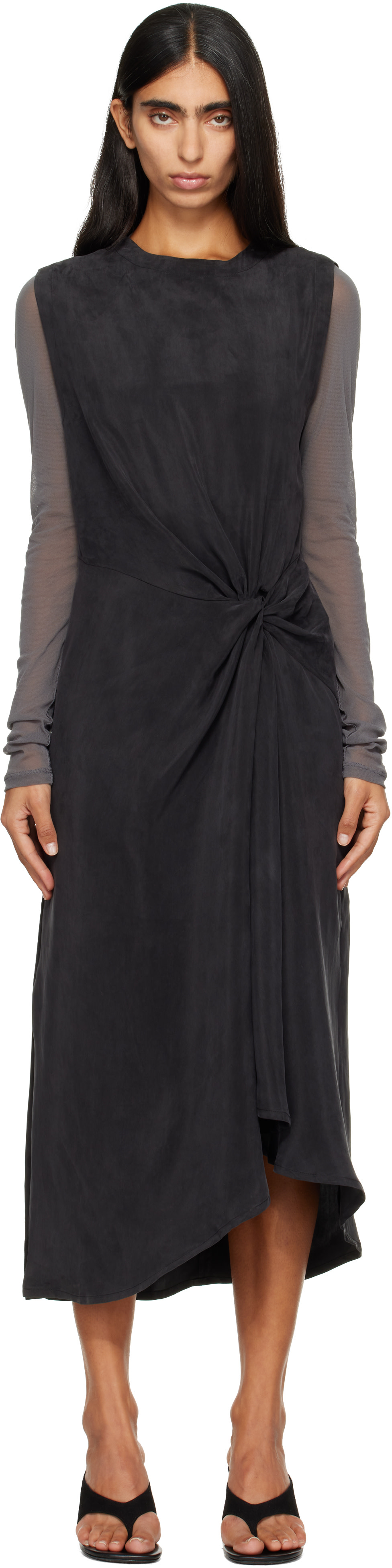 Studio Nicholson - Robe midi Delph noire