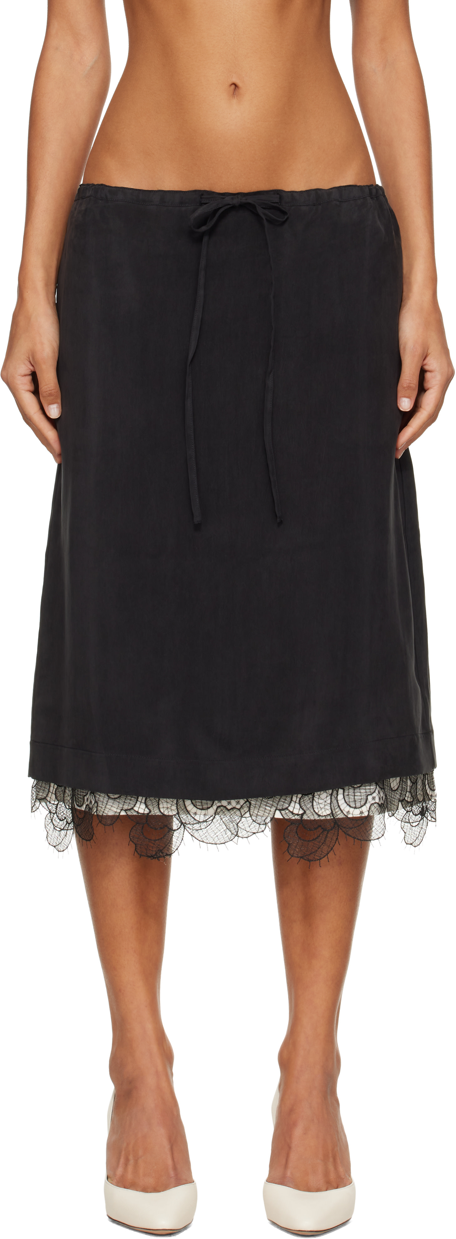 Studio Nicholson - Jupe midi Alder noire