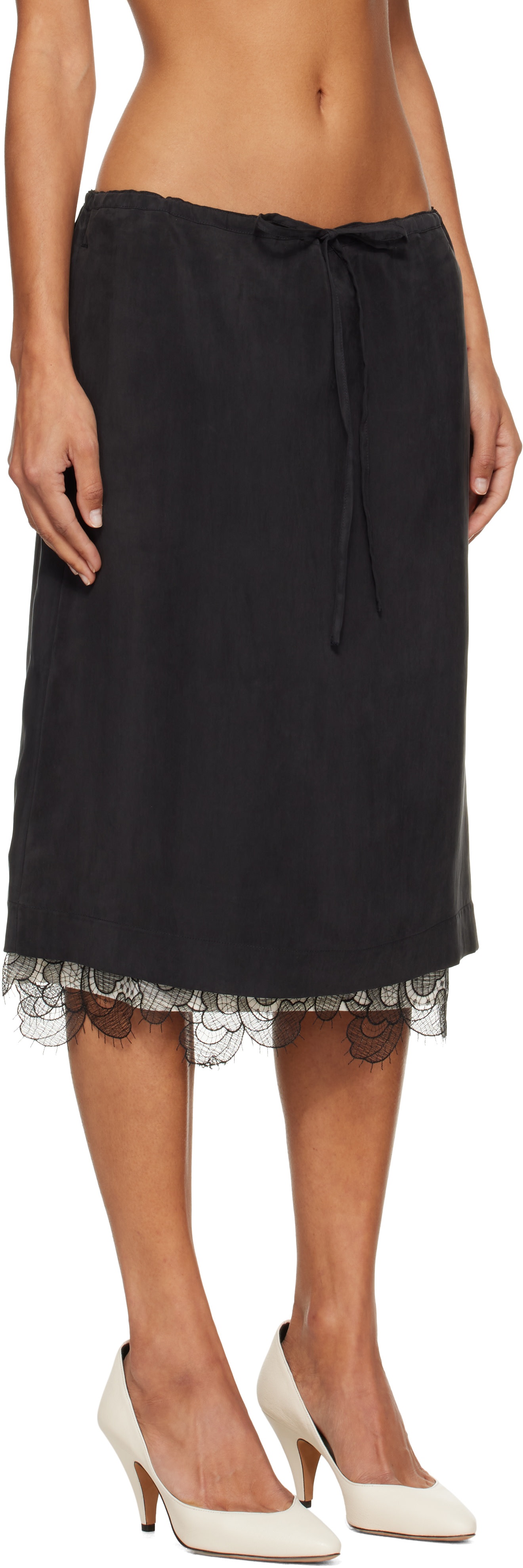 Studio Nicholson - Jupe midi Alder noire