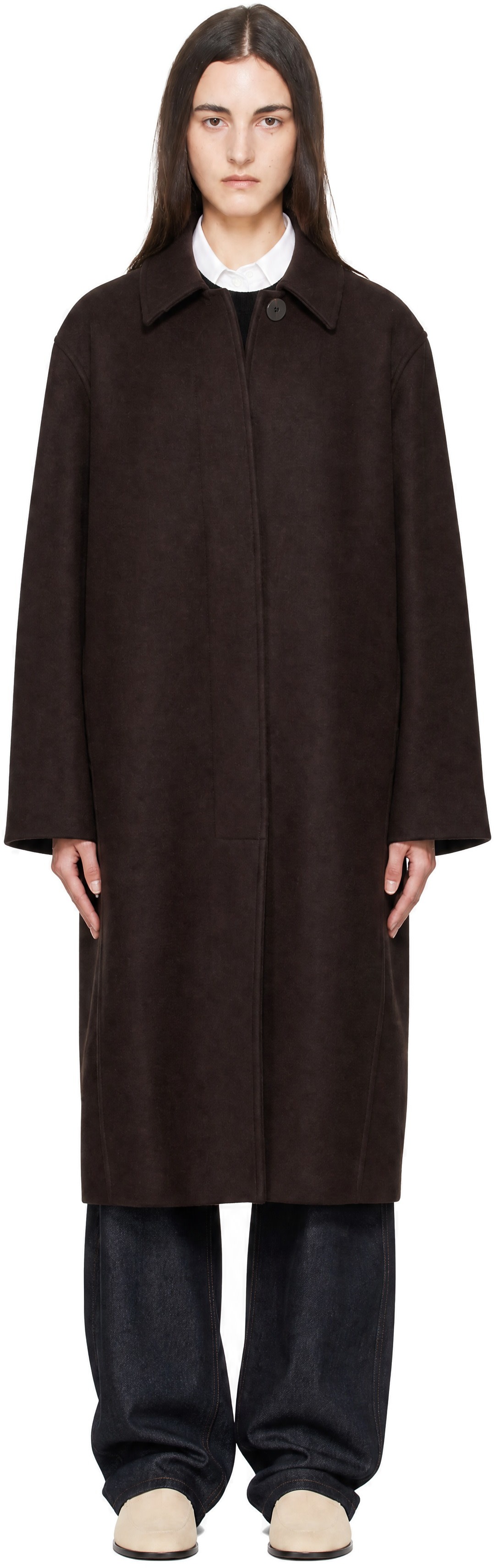 Studio Nicholson - Brown Ria Wool Coat